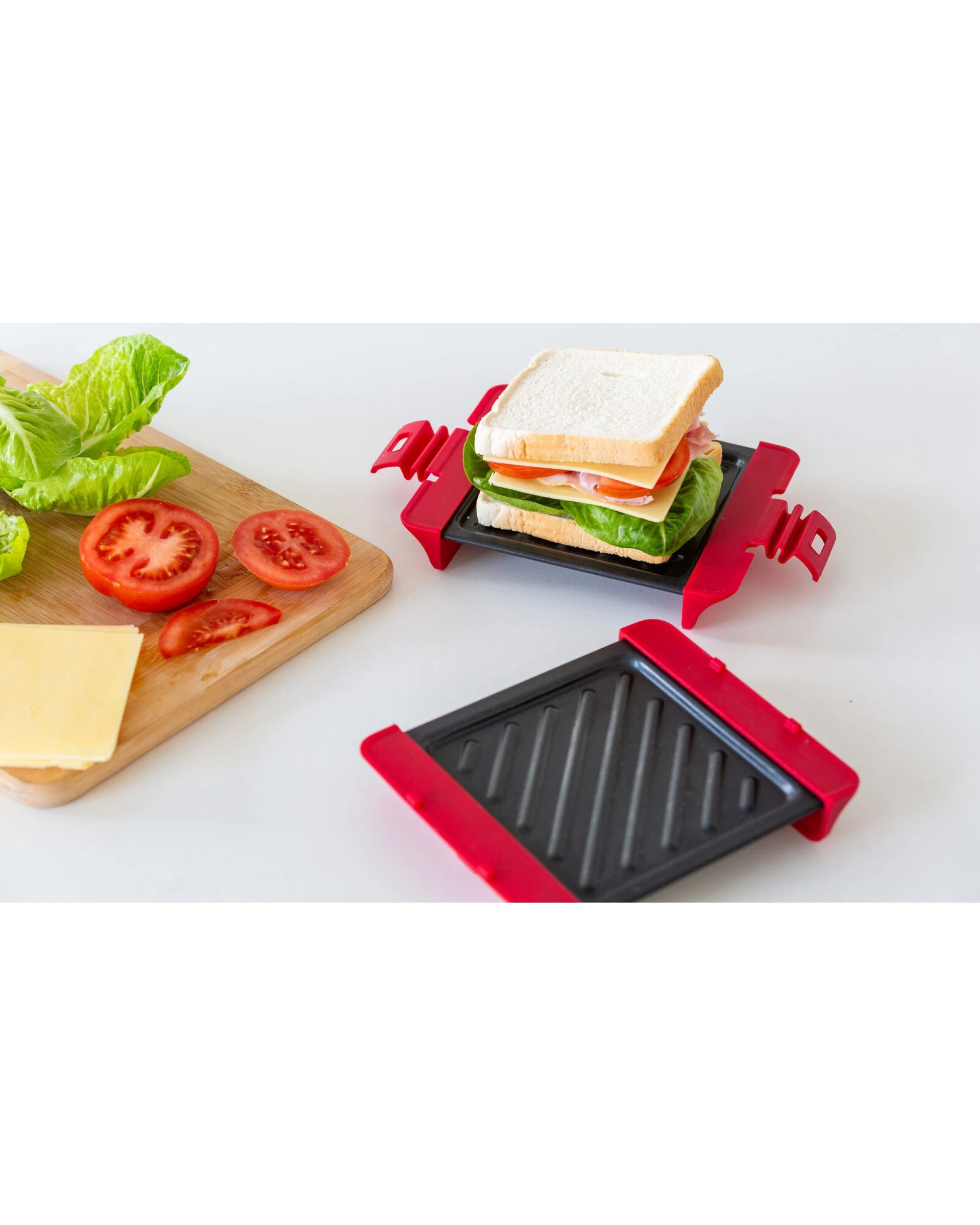 2 Healthy Choice Compact Microwave Sandwich Maker Non-Stick Grill Plates for Quick Meals at Home, Work, or Travel, 2 of 8