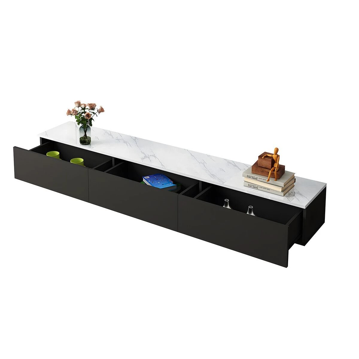 7 Ausway TV Unit Cabinet 180cm Wooden Entertainment Stand Drawers, 7 of 7