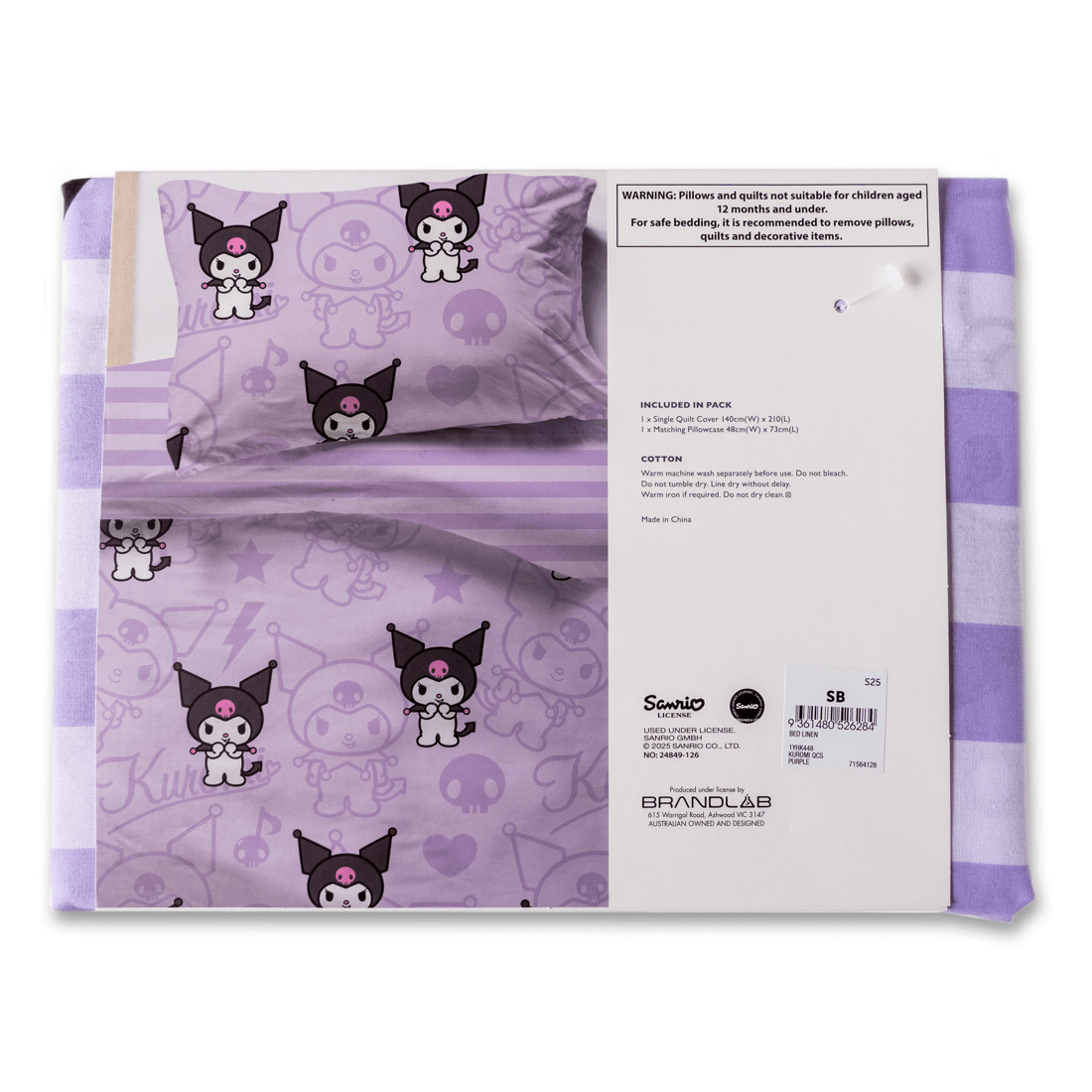 5 Hello Kitty Kuromi Kids Quilt Cover Set
 - Single Bed
 - Purple, 5 of 5
