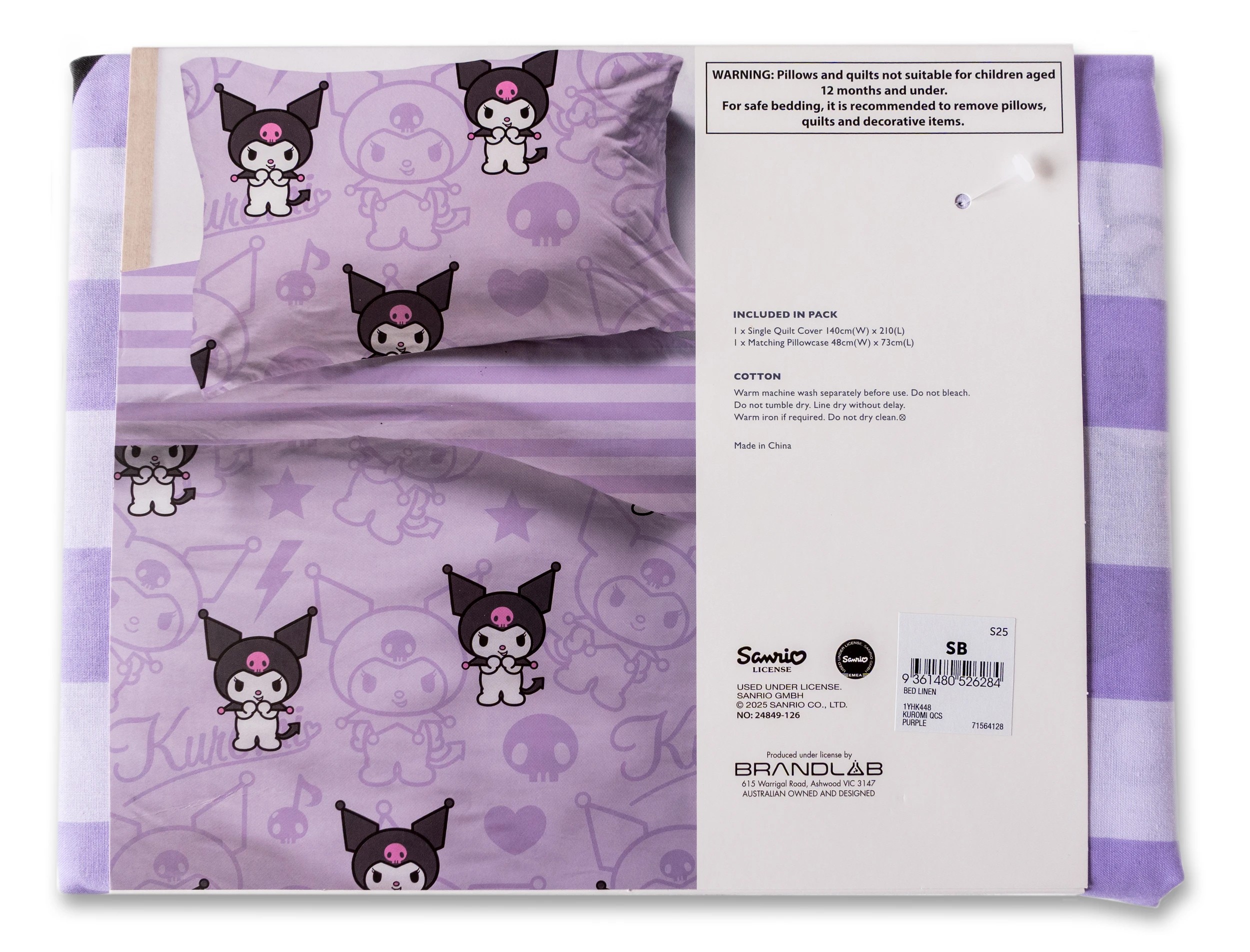 5 Hello Kitty Kuromi Kids Quilt Cover Set
 - Queen Bed
 - Purple, 5 of 5