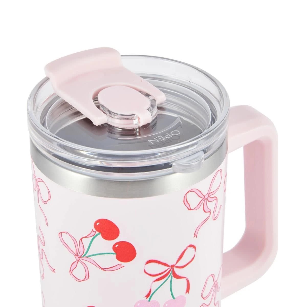 5 1.18L Cherry and Bow Jumbo Tumbler with Handle, 5 of 6