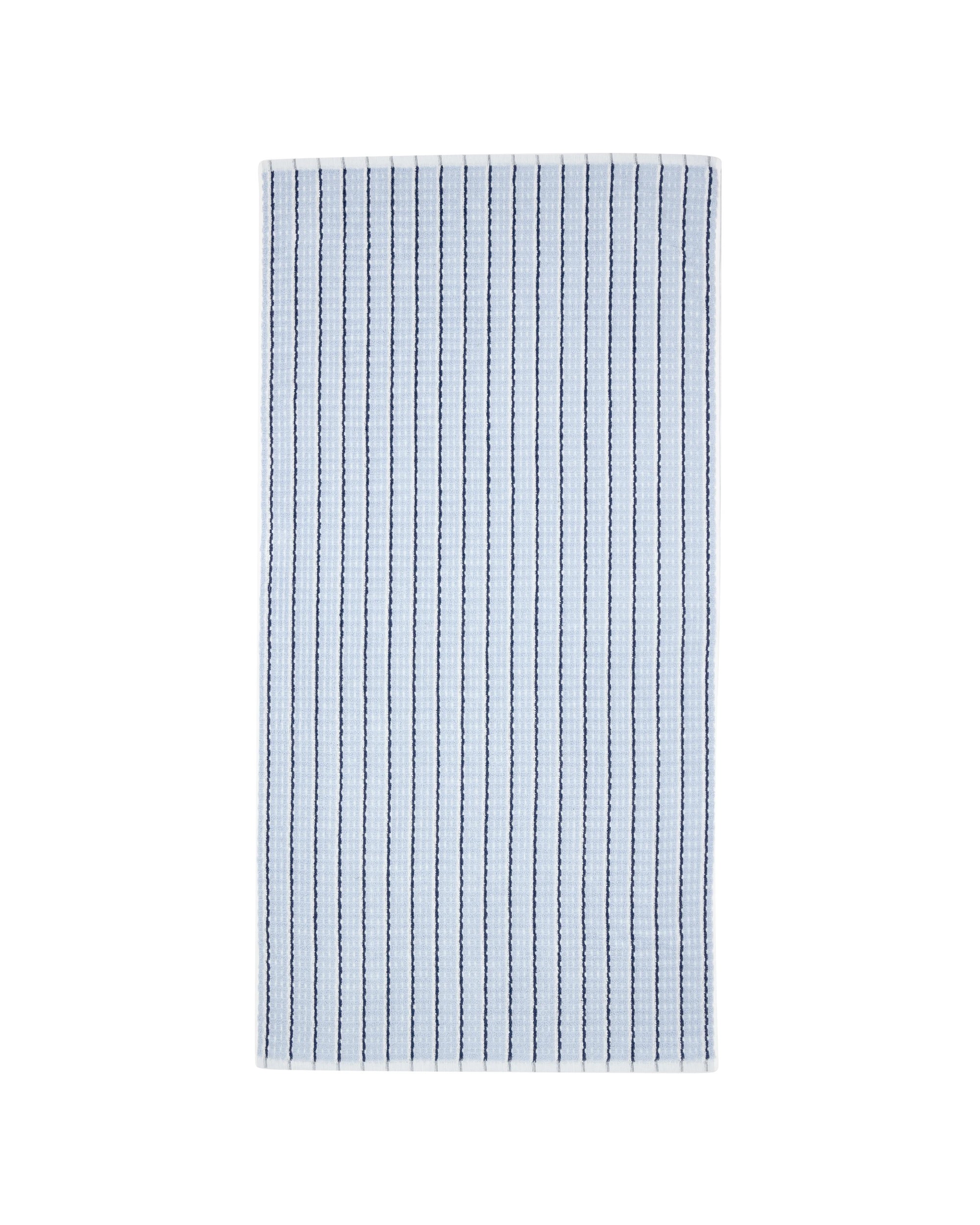 3 Pinstripe Cotton Bath Towel - Blue, 3 of 5