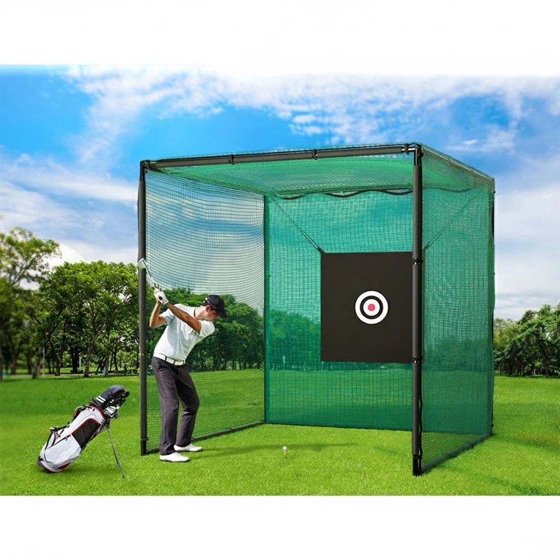 4 Everfit 3m Golf Practice Net Hitting Cage with Steel Frame Baseball Training - Multi, 4 of 6