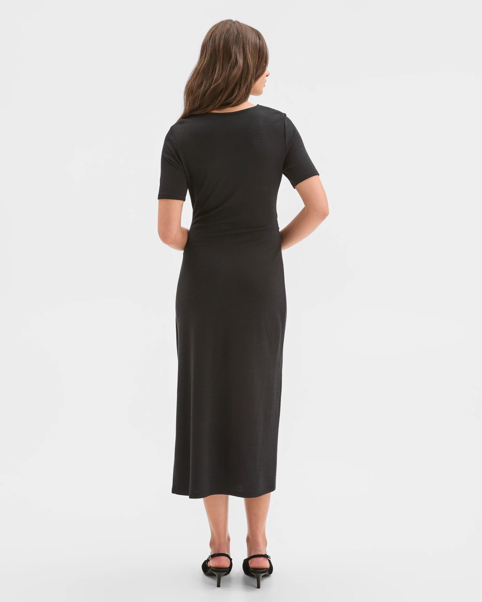 6 Target Petites Petites Short Sleeve Drape Dress BLACK, 6 of 6