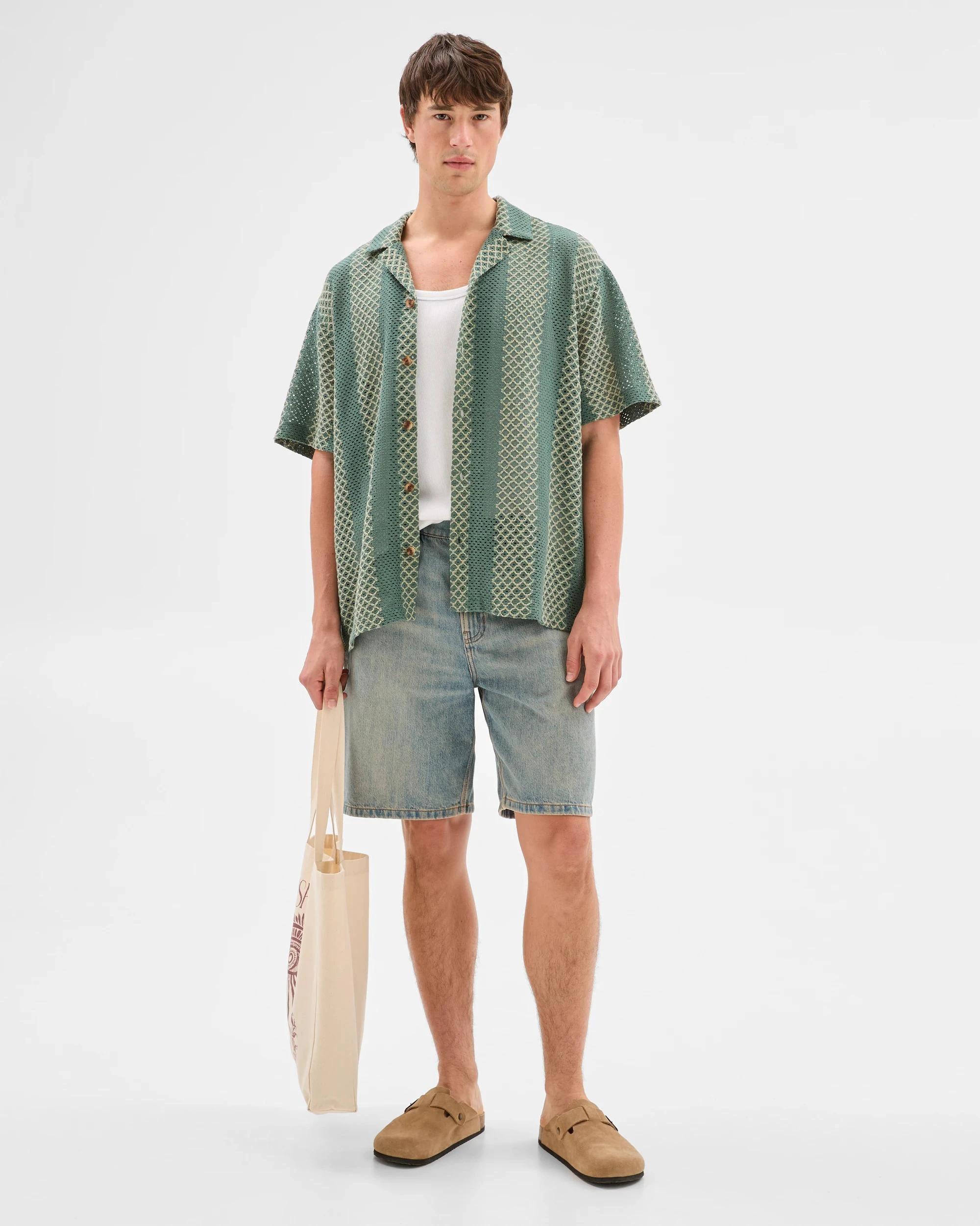 3 Australian Cotton Blend Woven Shirt - Commons GREEN, 3 of 7