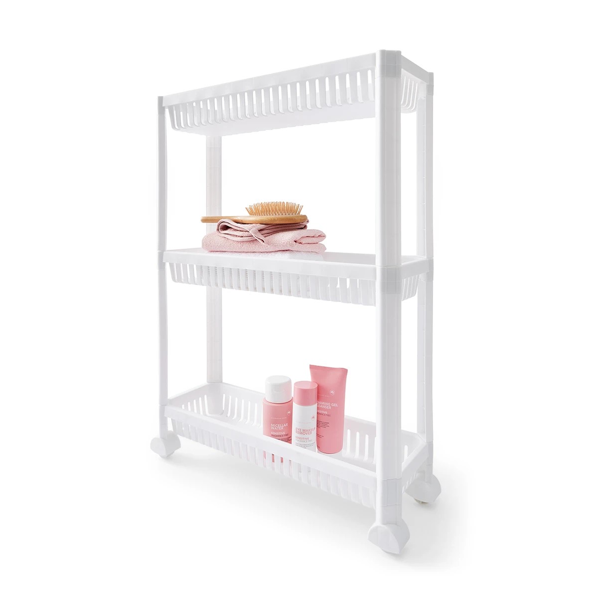 1 3 Tier Plastic Trolley - White, 1 of 10