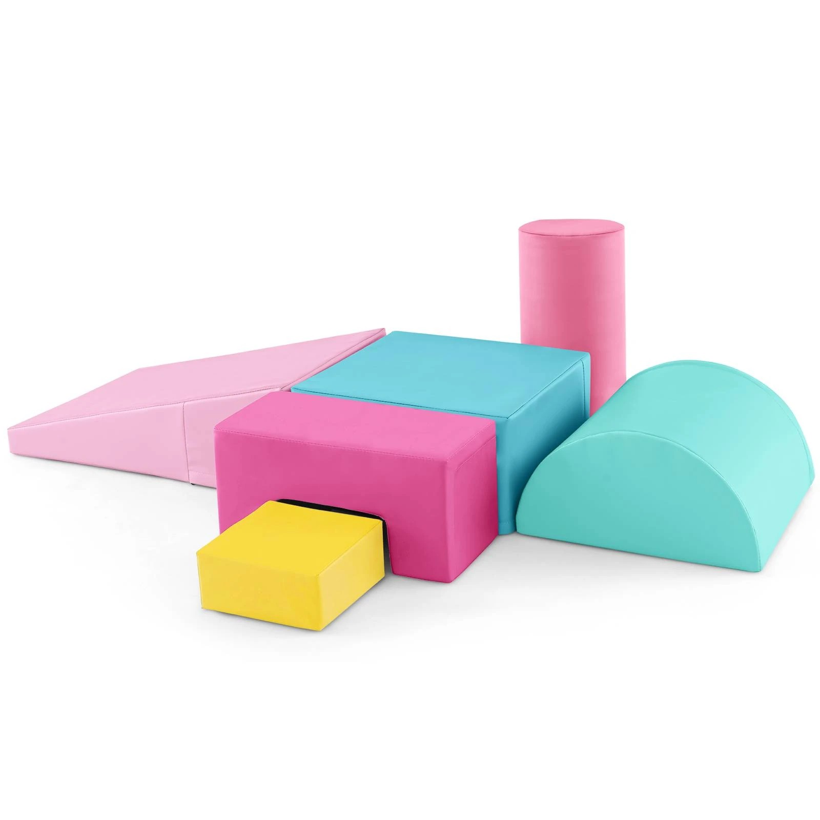 1 Costway 6PCS Soft Foam Blocks Climb & Crawl Playset, 1 of 2
