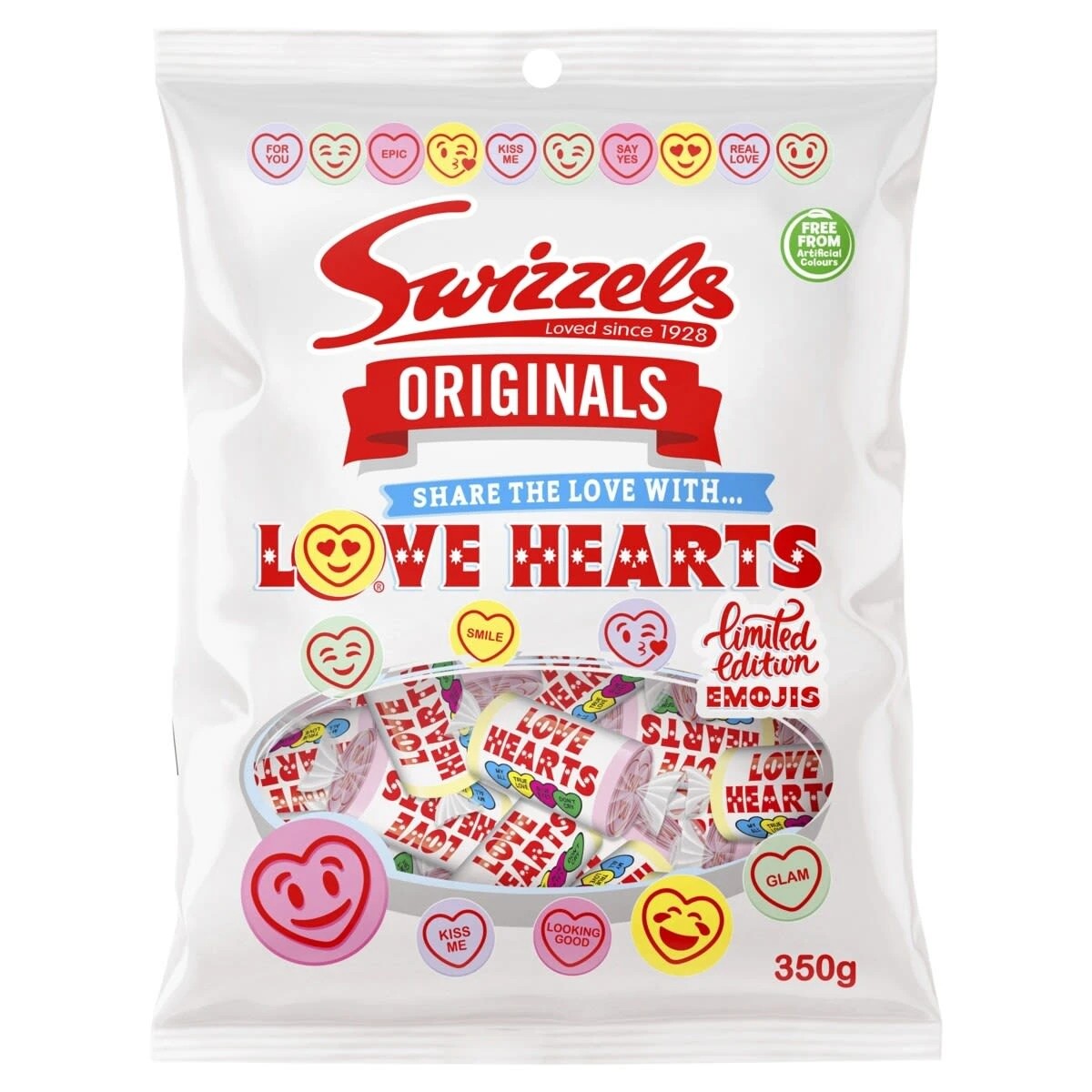 1 Swizzels Originals Love Heart Rolls 350g, 1 of 2
