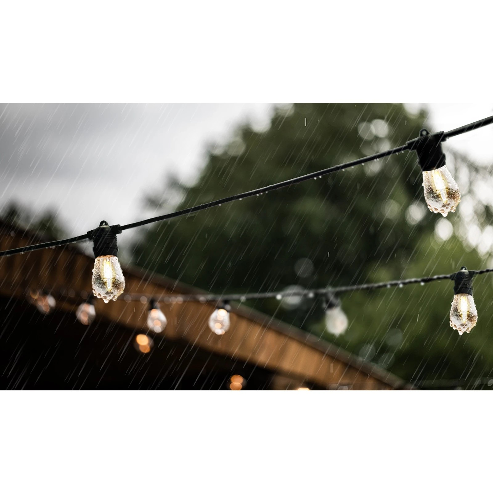 5 Mazam 30M LED Outdoor Festoon String Lights - Black, 5 of 10