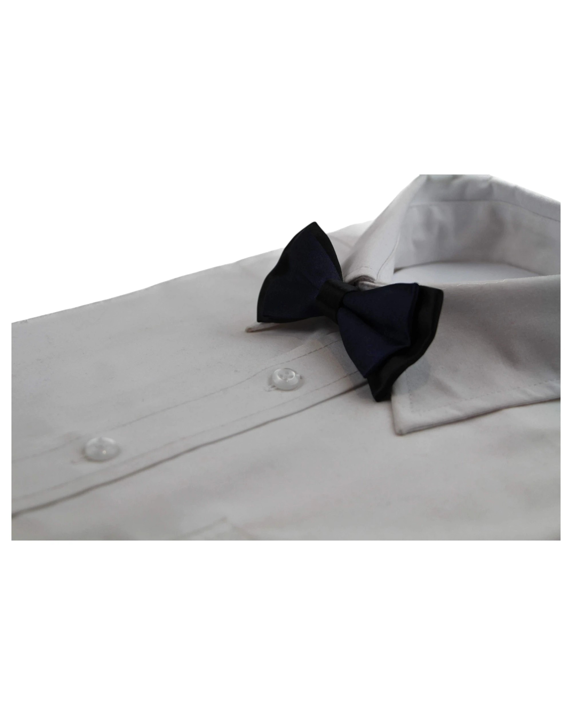 1 Zasel Boys Midnight Blue Two Tone Layer Bow Tie - Multi - Multi, 1 of 3