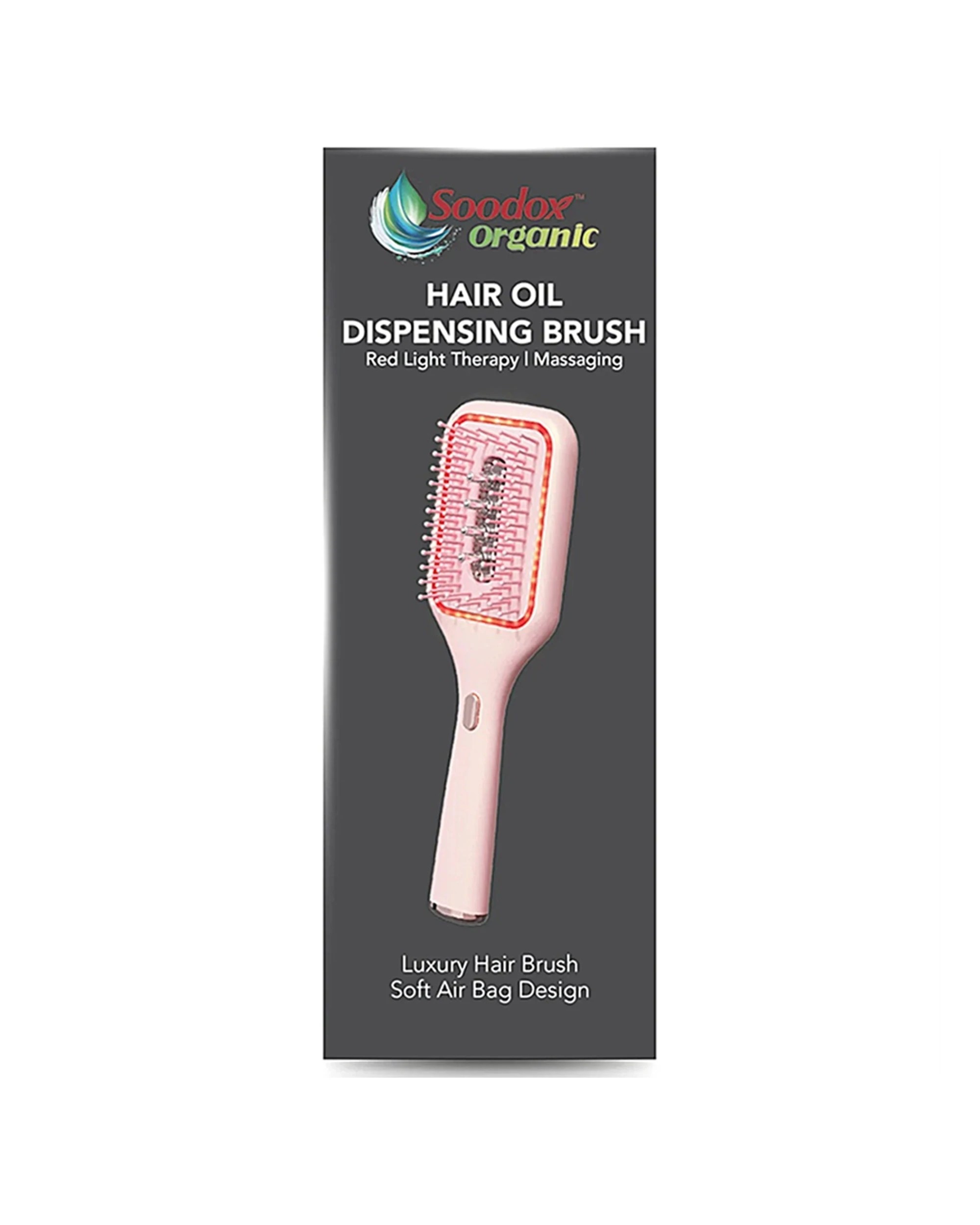 1 Soodox Organic Hair Oil Dispensing Brush With Red Light Technology - Pink, 1 of 1