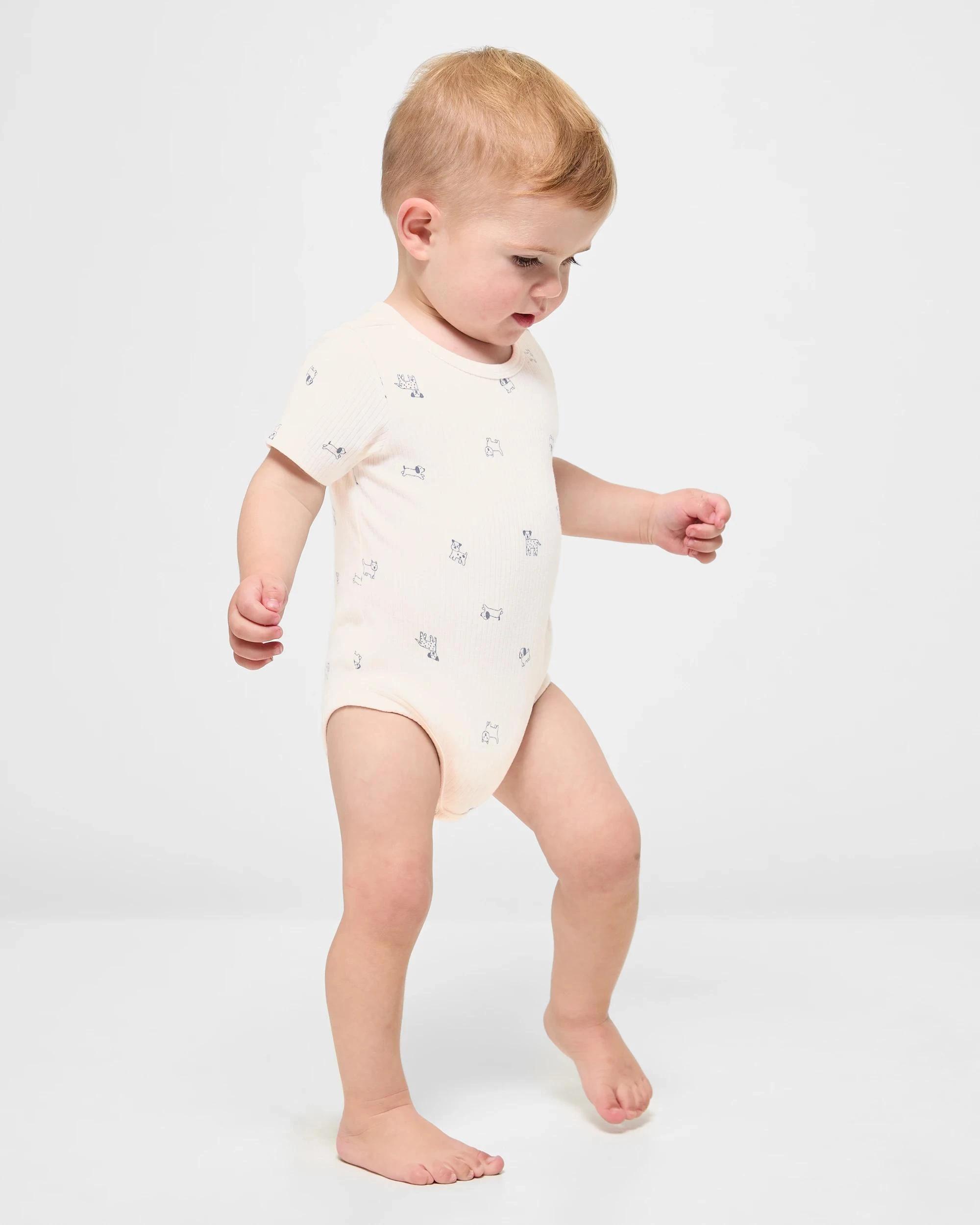 2 Target Baby Baby Organic Cotton Print Rib Bodysuit 3 Pack PUPPIES, 2 of 6