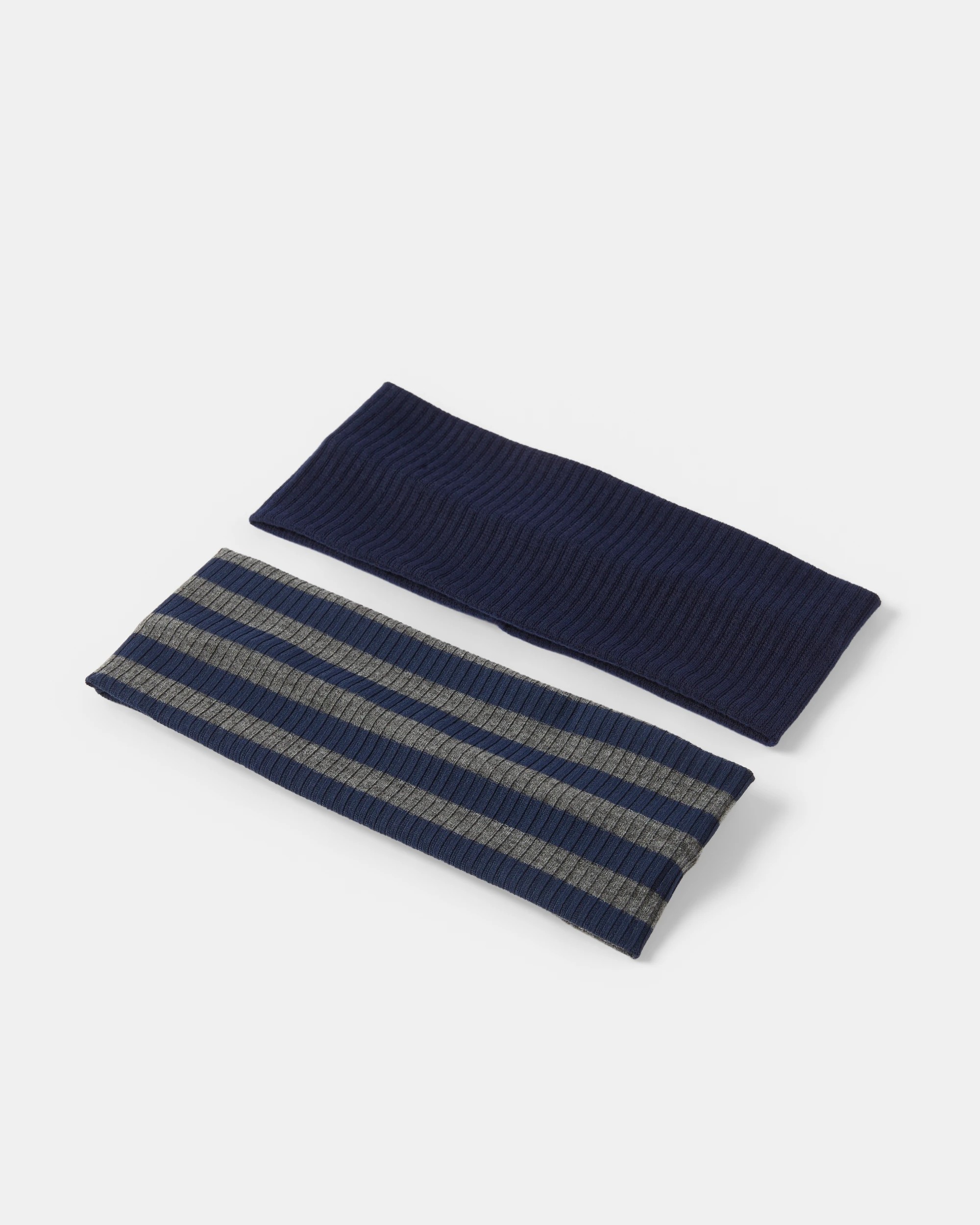 2 2 Pack Stripe Stretch Headband - Navy, 2 of 3