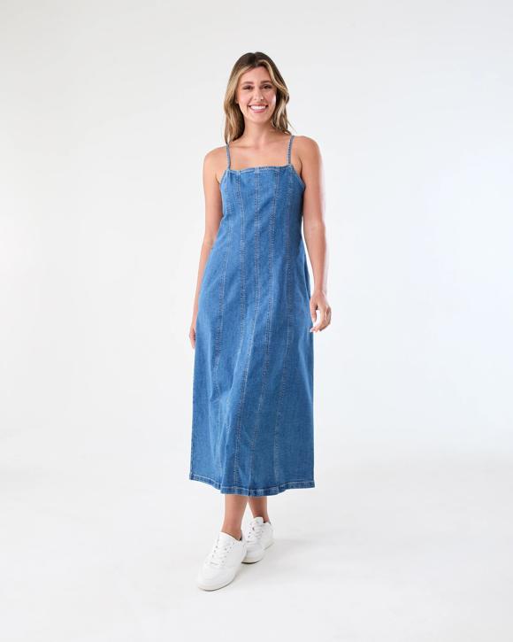 Sleeveless Denim Swing Maxi Dress - Kmart