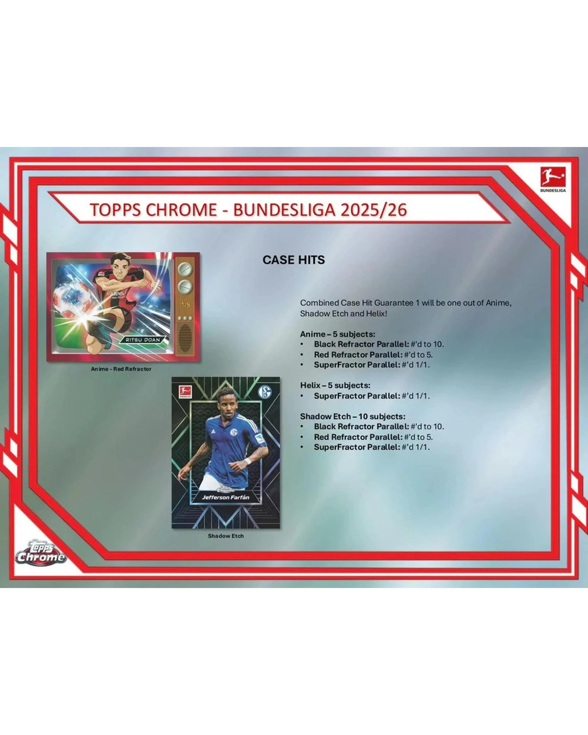 6 Topps 2025/2026 Chrome Bundesliga Soccer Hobby Pack, 6 of 8