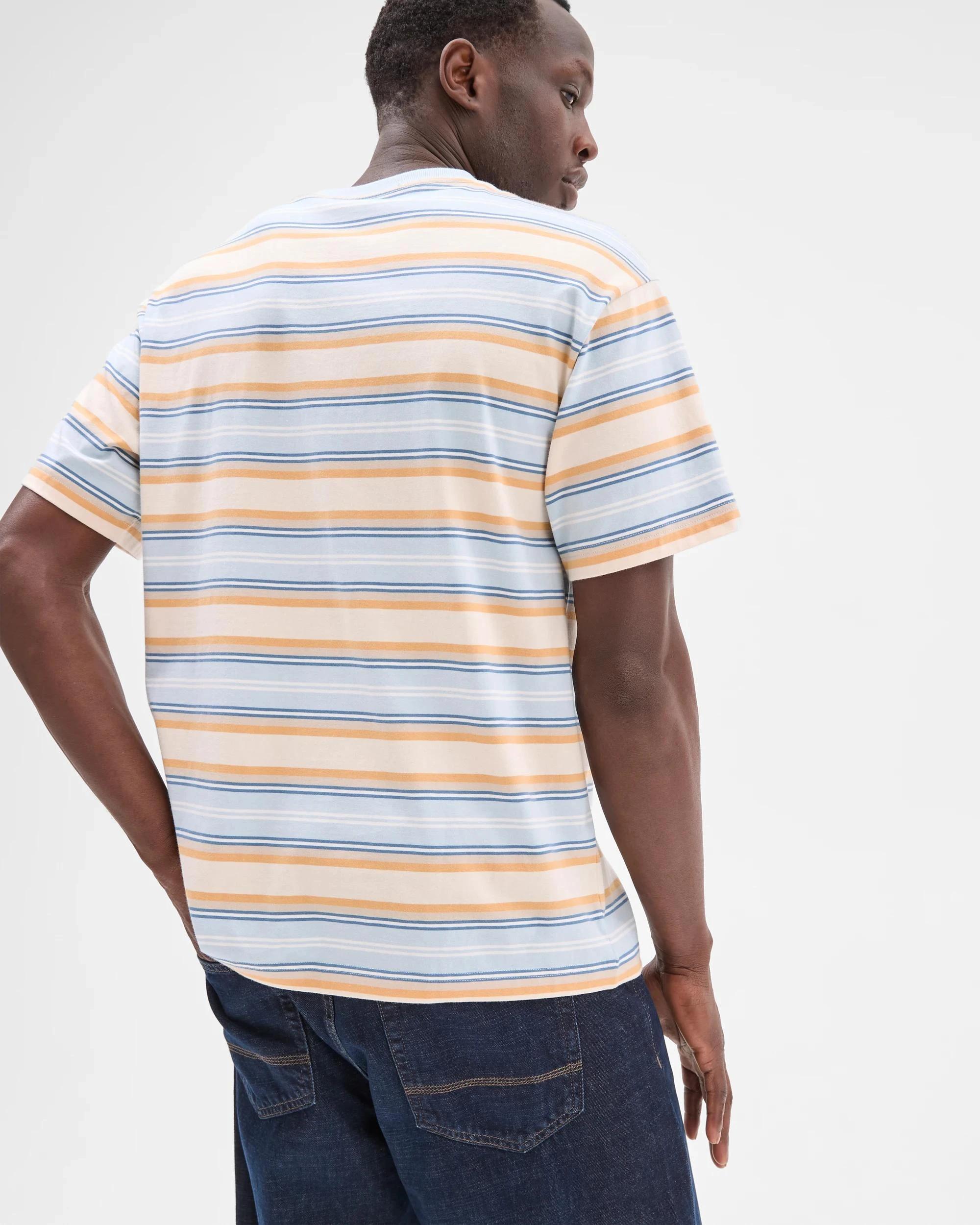 4 Australian Cotton Heavy Core T-Shirt- Commons BLUE / STRIPE, 4 of 7