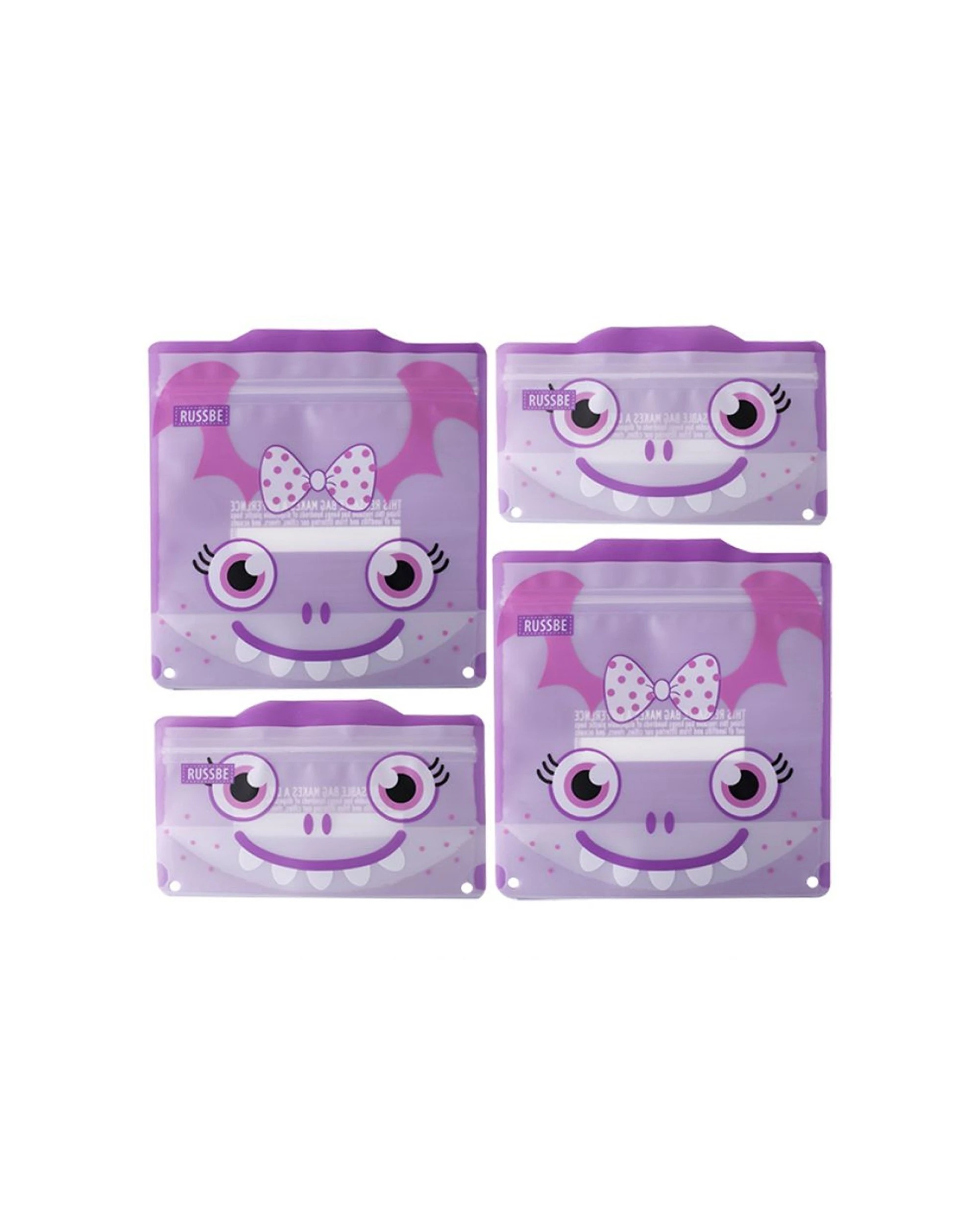 1 Russbe 4 Pack Reusable Snack And Sandwich Bags Dishwasher Safe Lock Seal
 - Purple, 1 of 3