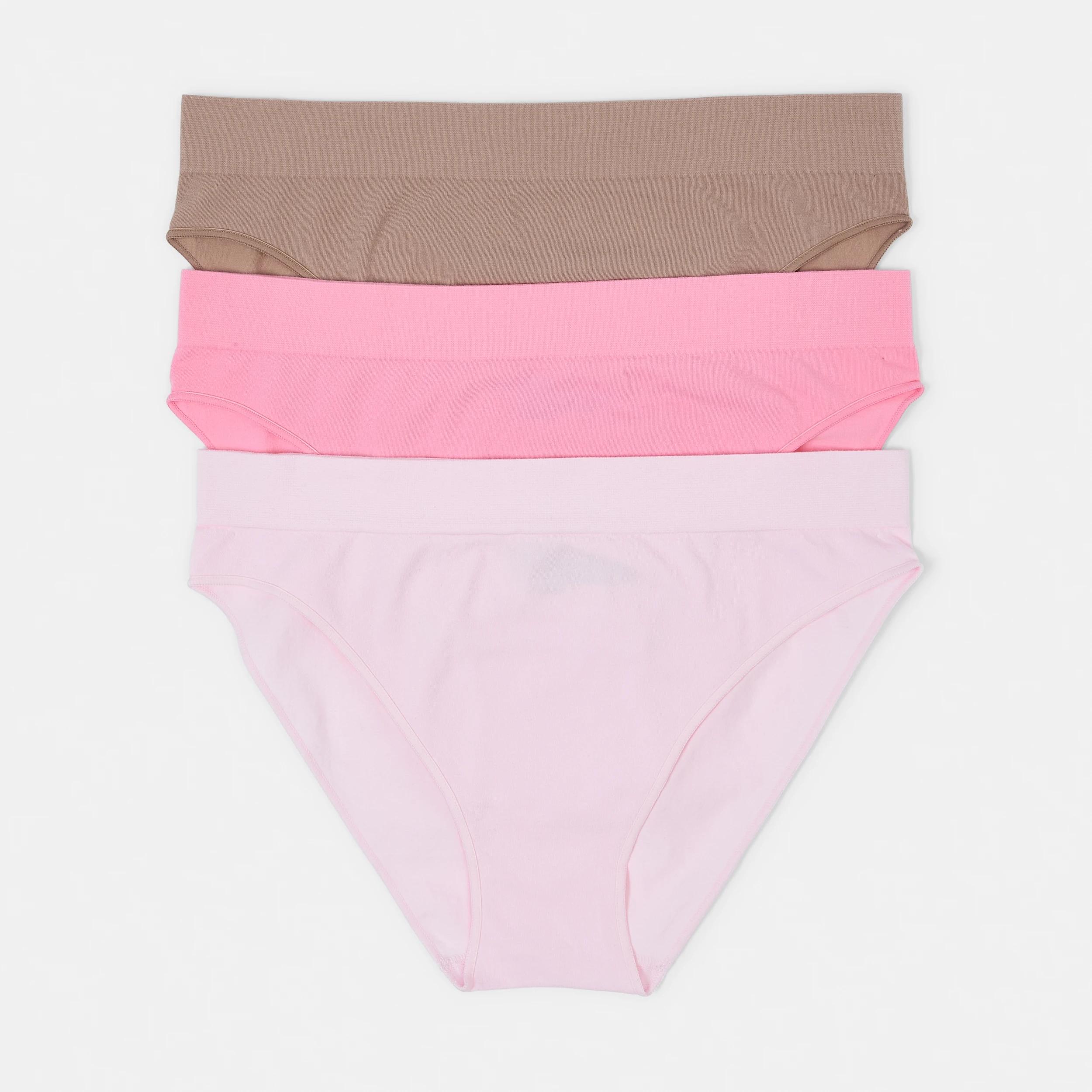 1 3 Pack Seamfree Cotton Bikini Briefs BALLERINA, SACHET PINK, SOFT CLAY, 1 of 8