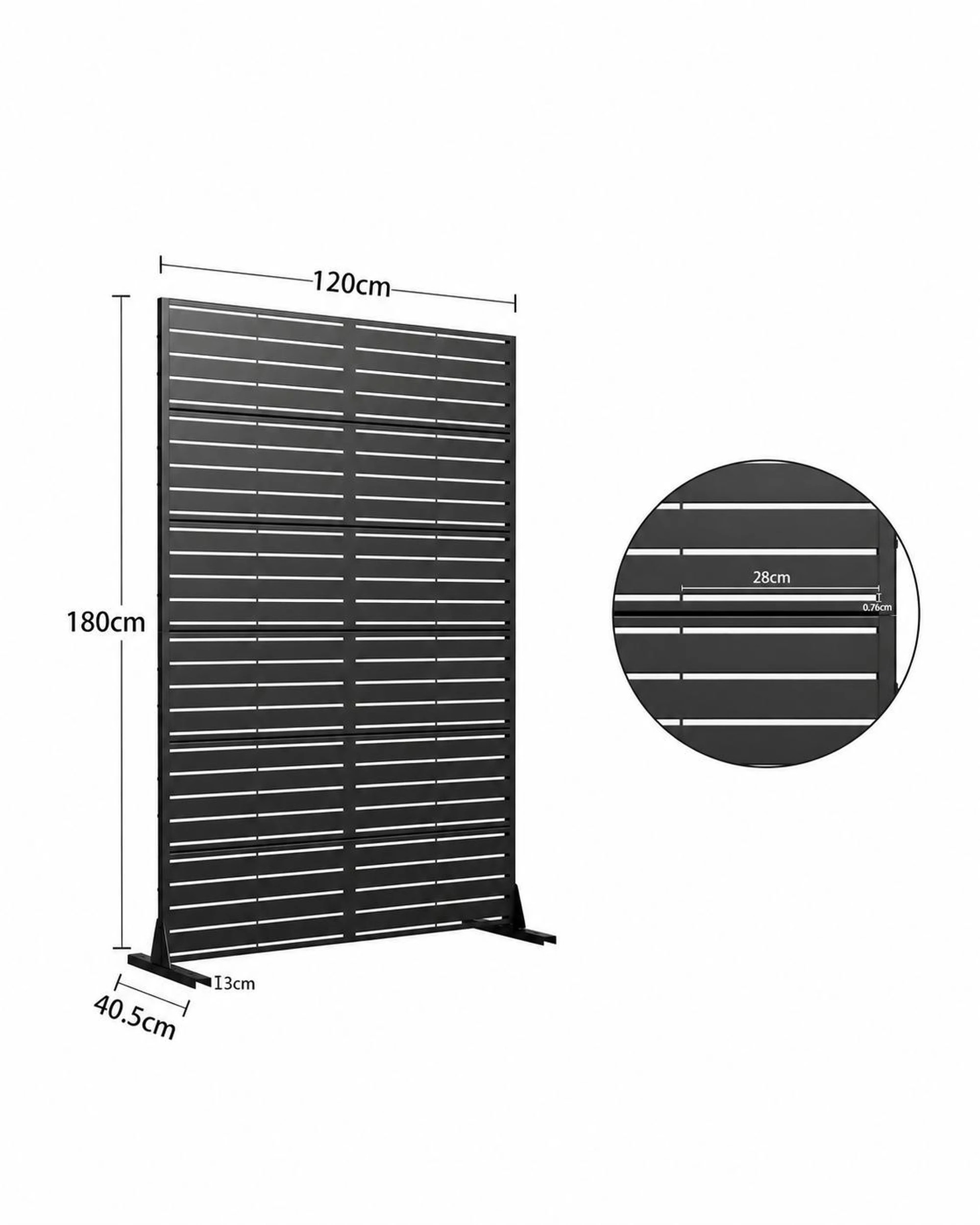 5 OAKORY 180cm Metal Privacy Screen Panel, Galvanized Steel Decorative Fence, Rust Resistant Black - Black, 5 of 5