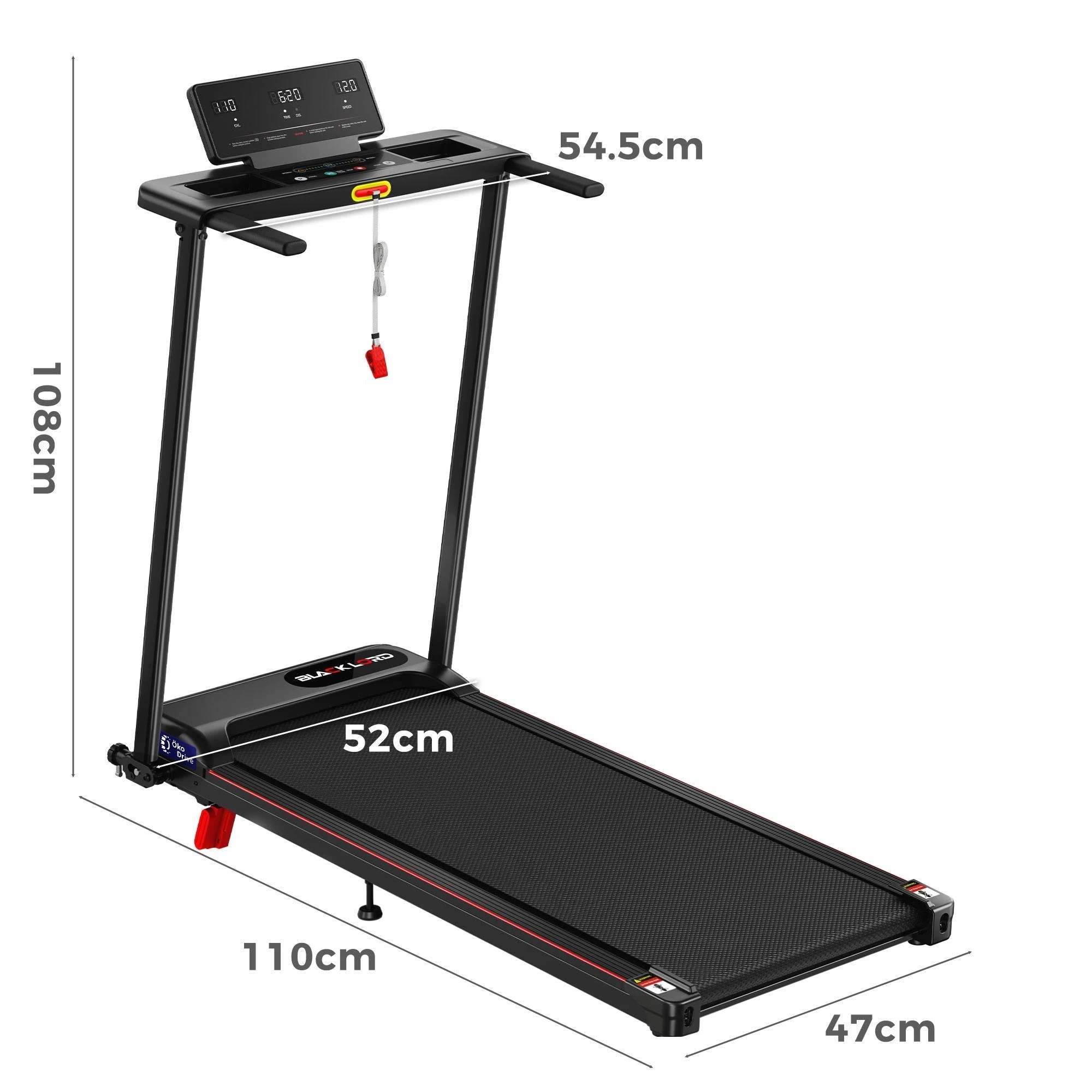 3 Black Lord Treadmill Electric Incline Exercise Running Machine Foldable Home Gym - Black, 3 of 7