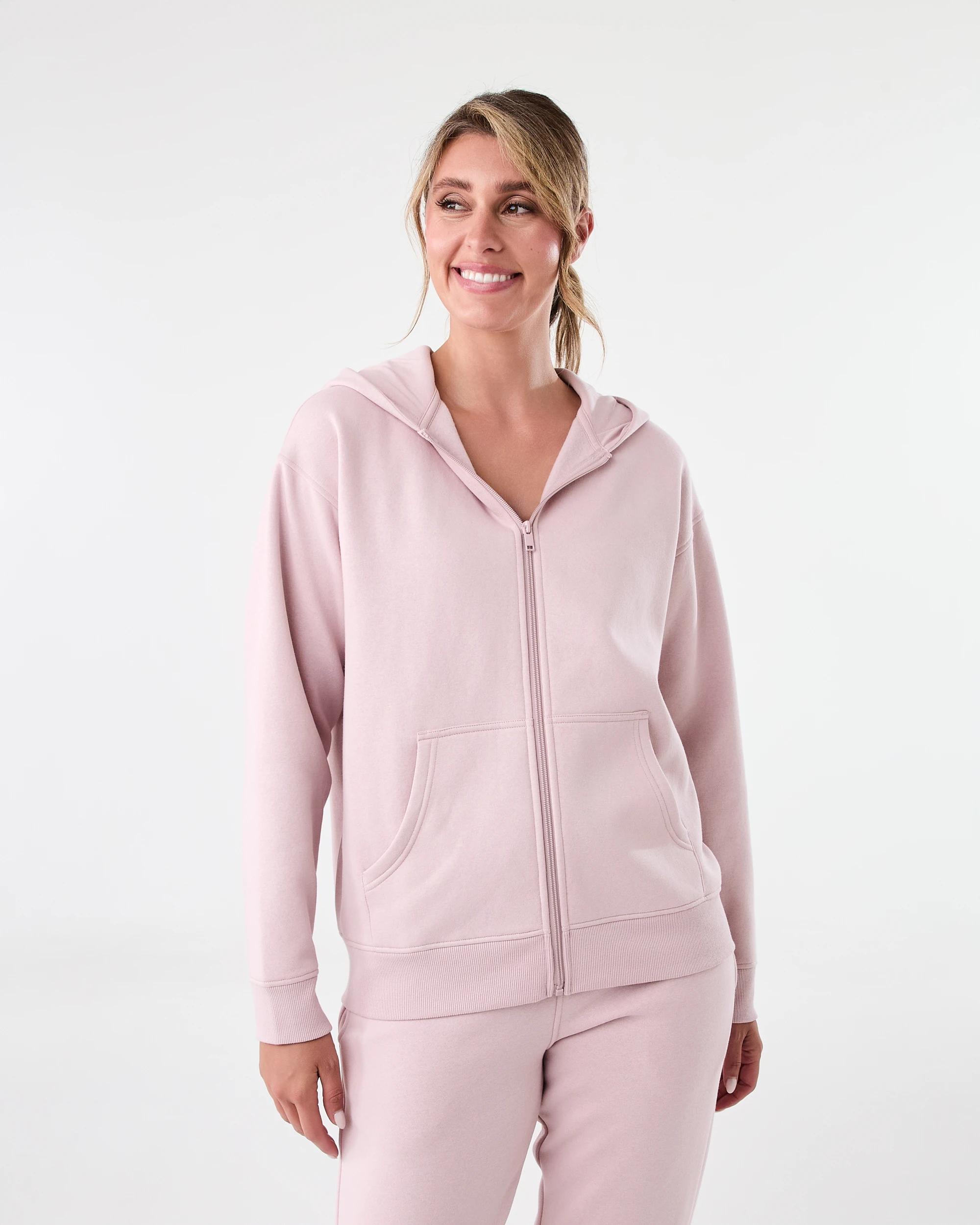 2 Active Womens Essential Zip Through Hoodie Sol B Pink, 2 of 9