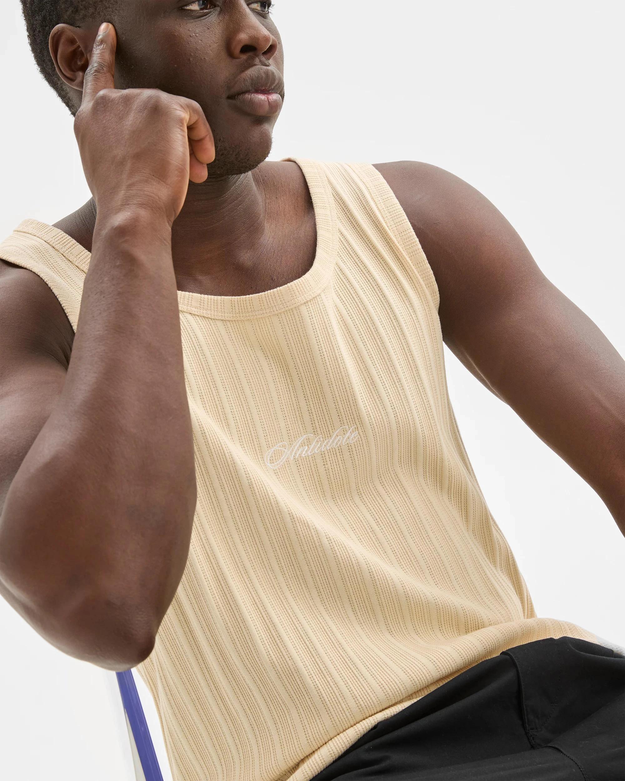 6 Australian Cotton Blend Ribbed Tank Top - Commons NEUTRAL, 6 of 6