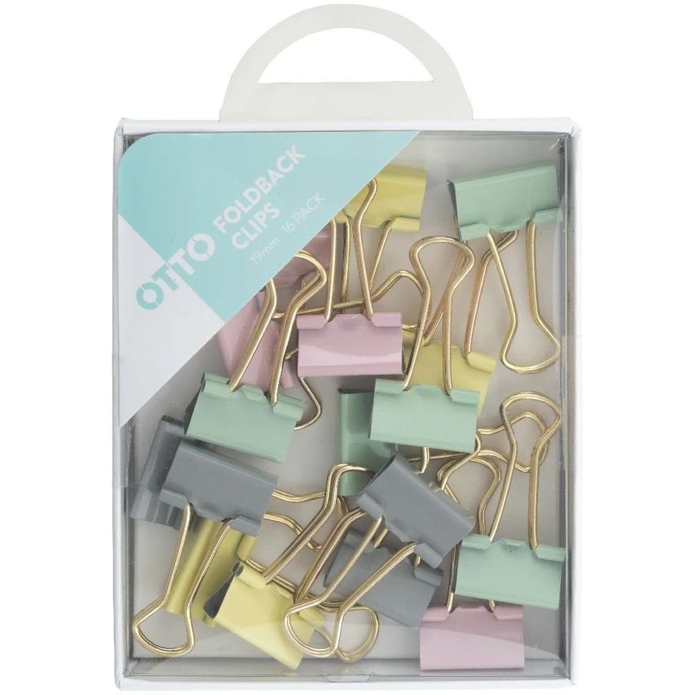 3 Otto Foldback Clips 19mm Pastel 16 Pack, 3 of 3