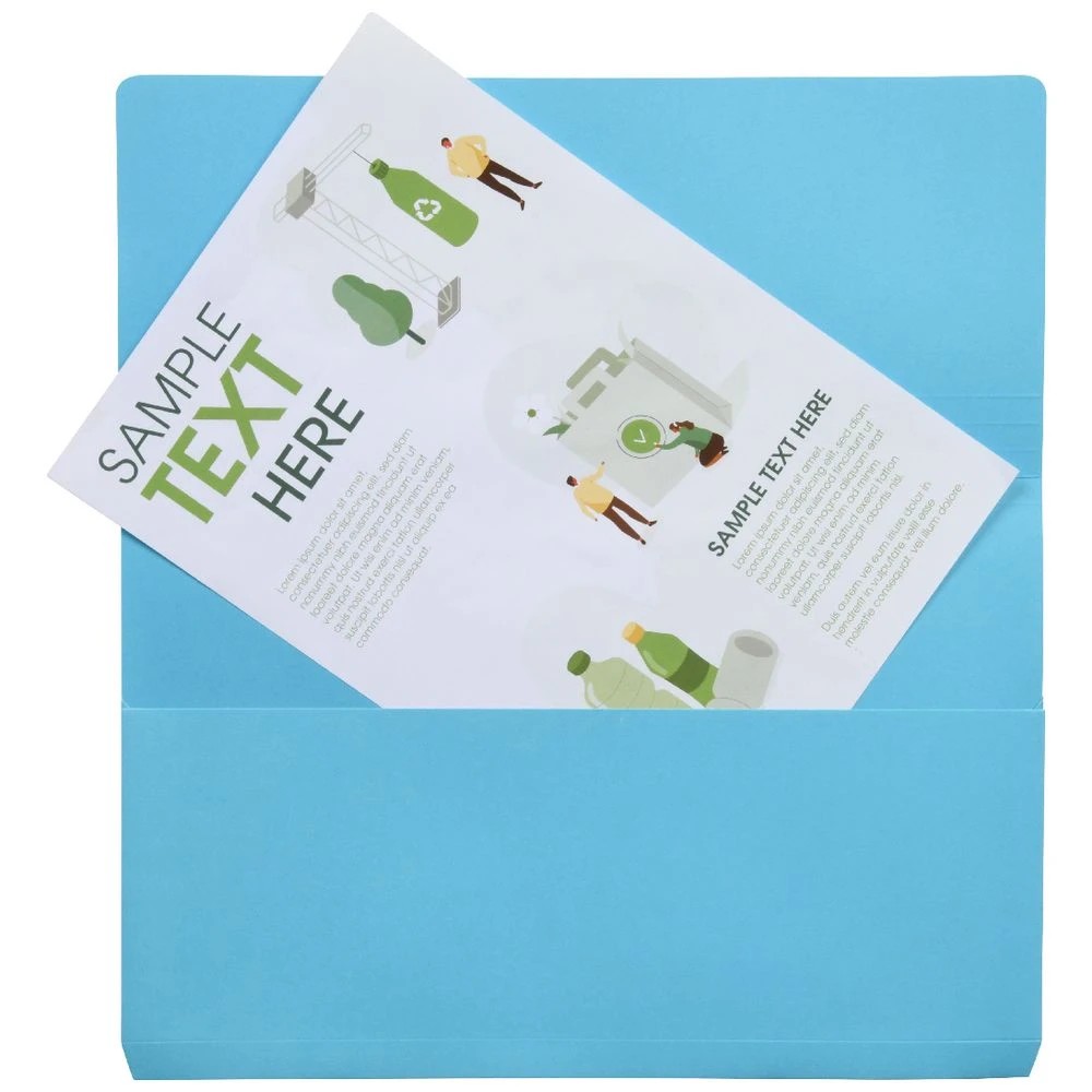 3 J.Burrows Foolscap Document Wallet 220gsm Aqua, 3 of 3