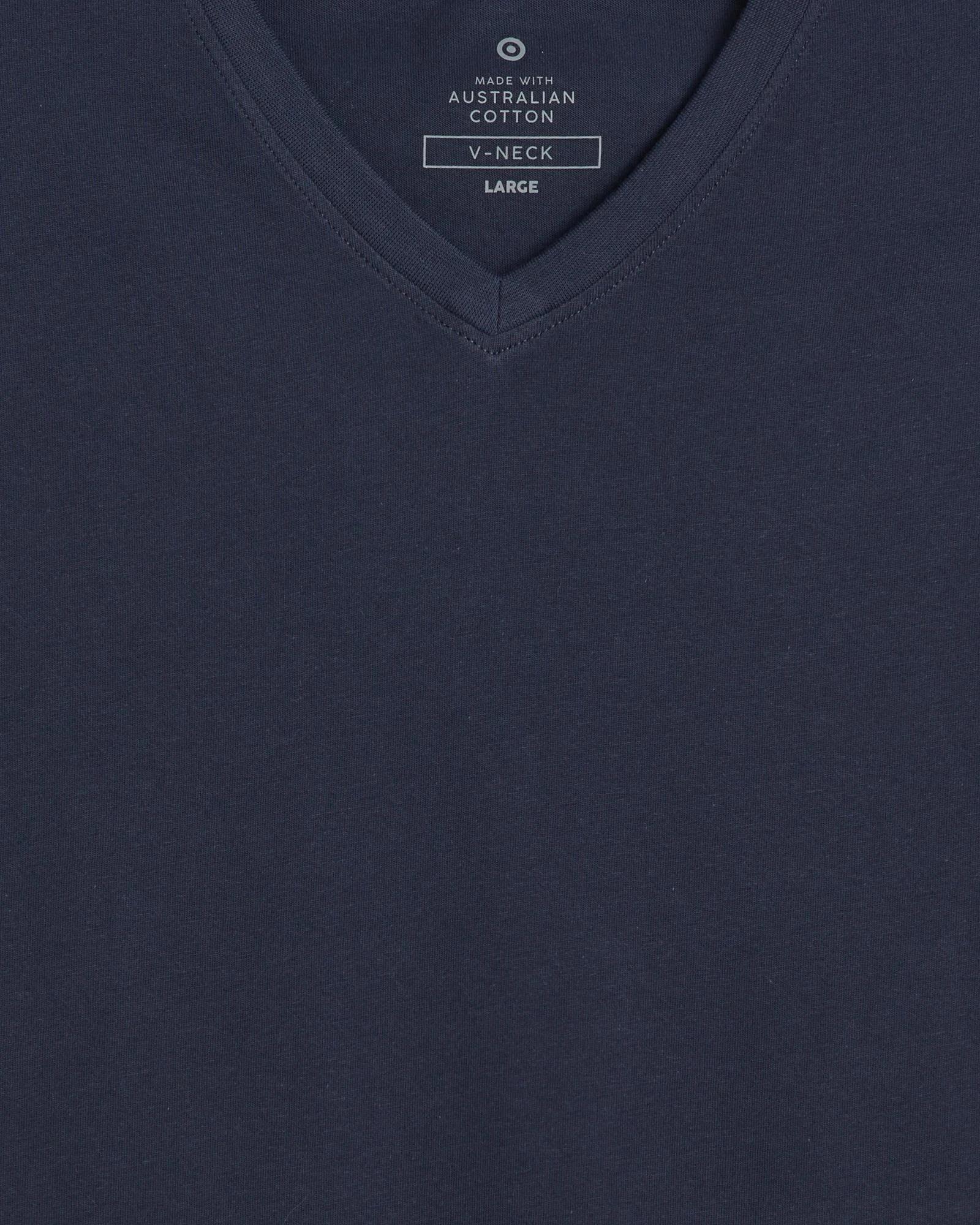 6 Target Australian Cotton V-Neck T-Shirt NAVY BLUE, 6 of 6