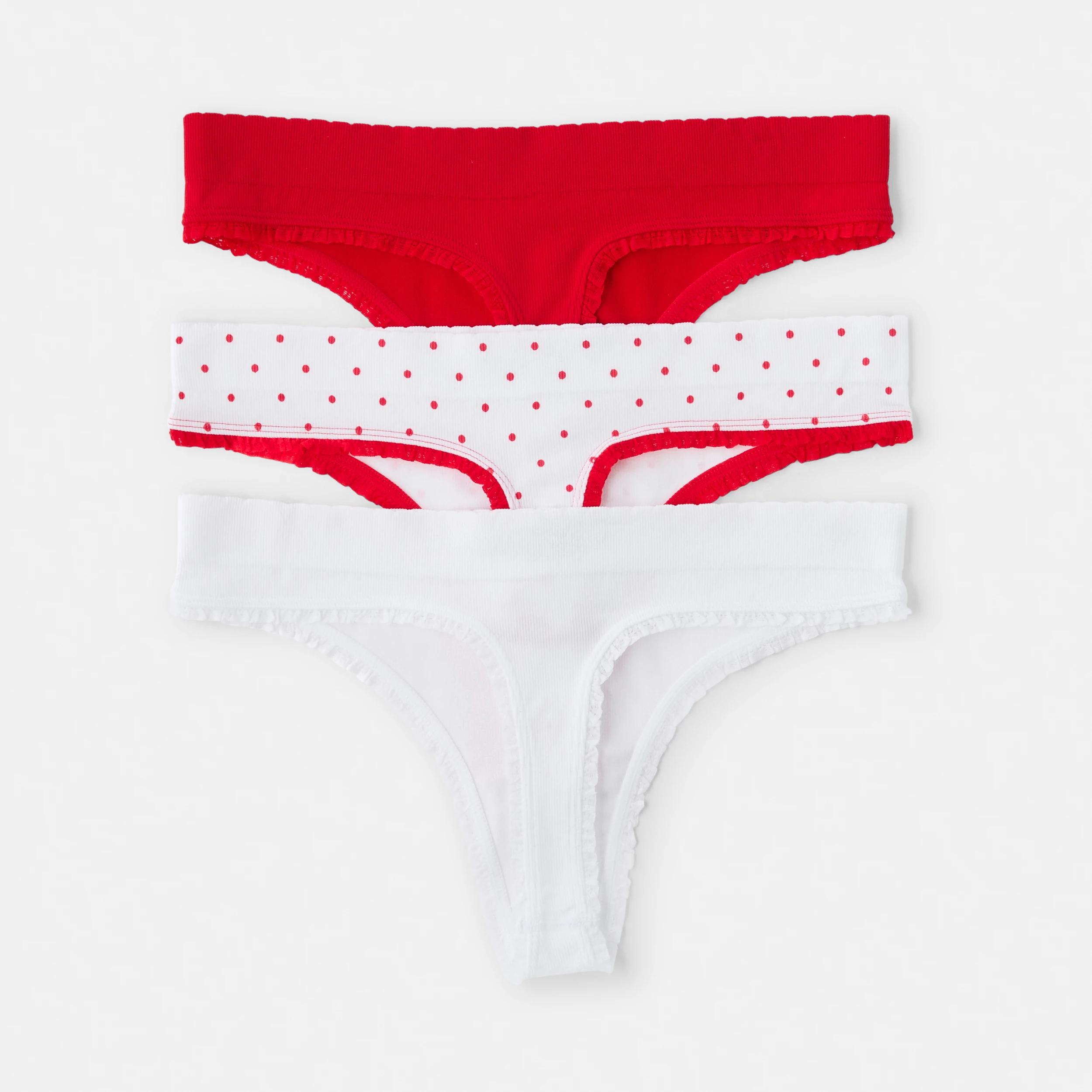 2 3 Pack Seamfree Rib G-String Briefs MA CHERIE, POLKA DOT, STRAWBERRY, 2 of 7