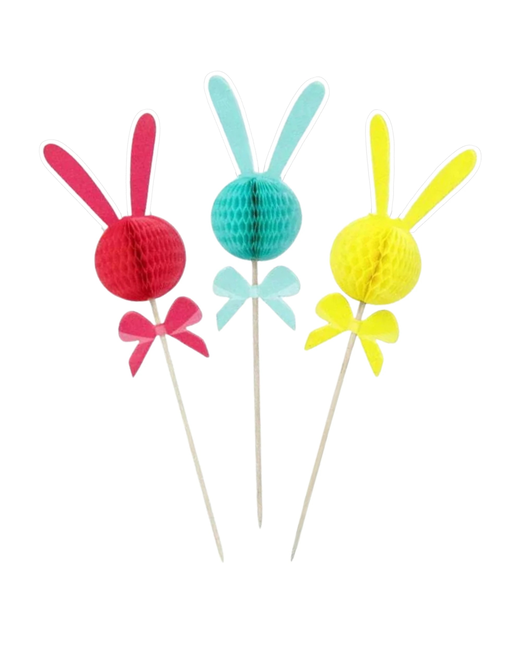 2 Partyrama Bunny Honeycomb Picks Pack of 12 - Assorted, 2 of 3
