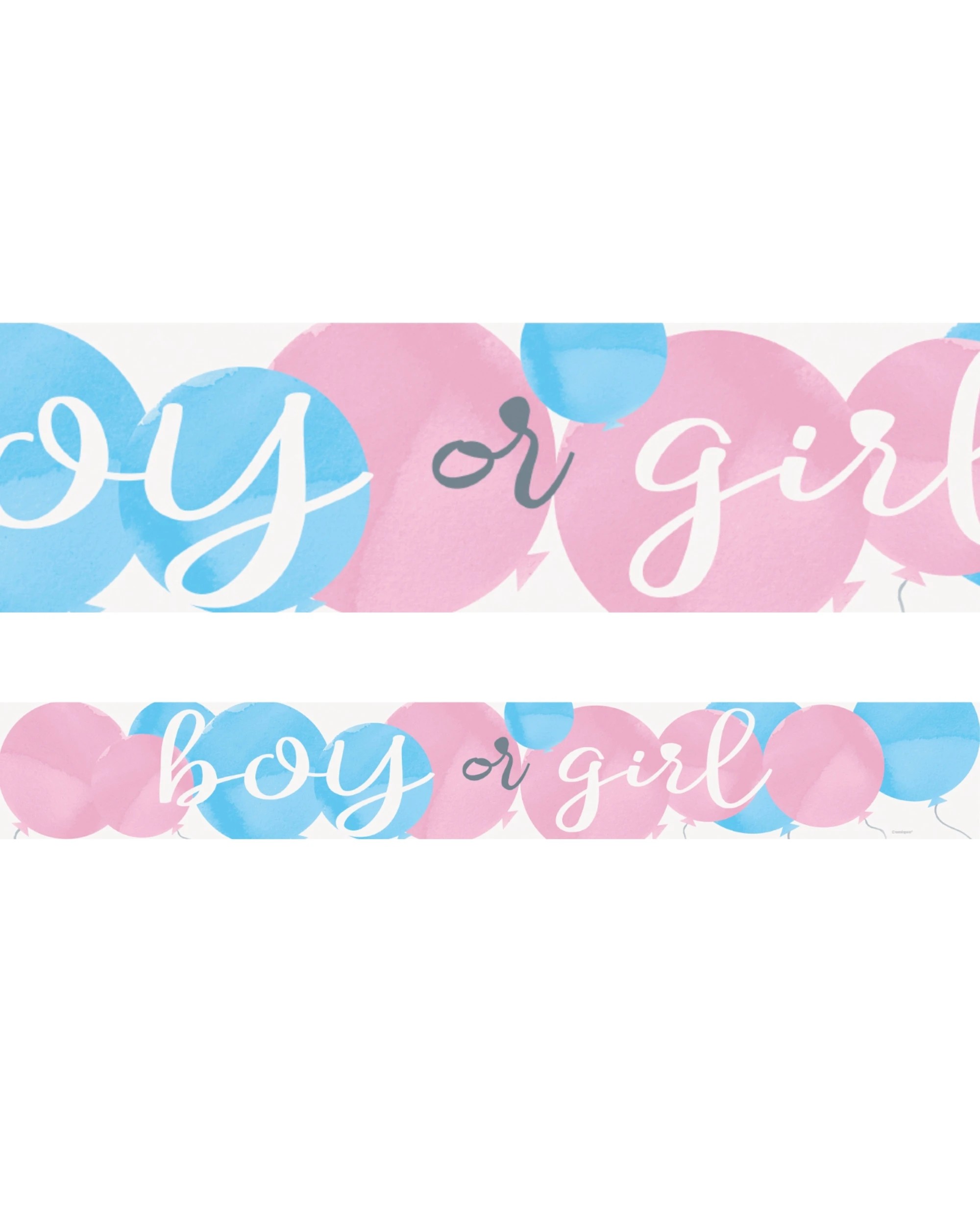 1 Unique Gender Reveal Boy or Girl Foil Banner 2.7m - Multi, 1 of 1