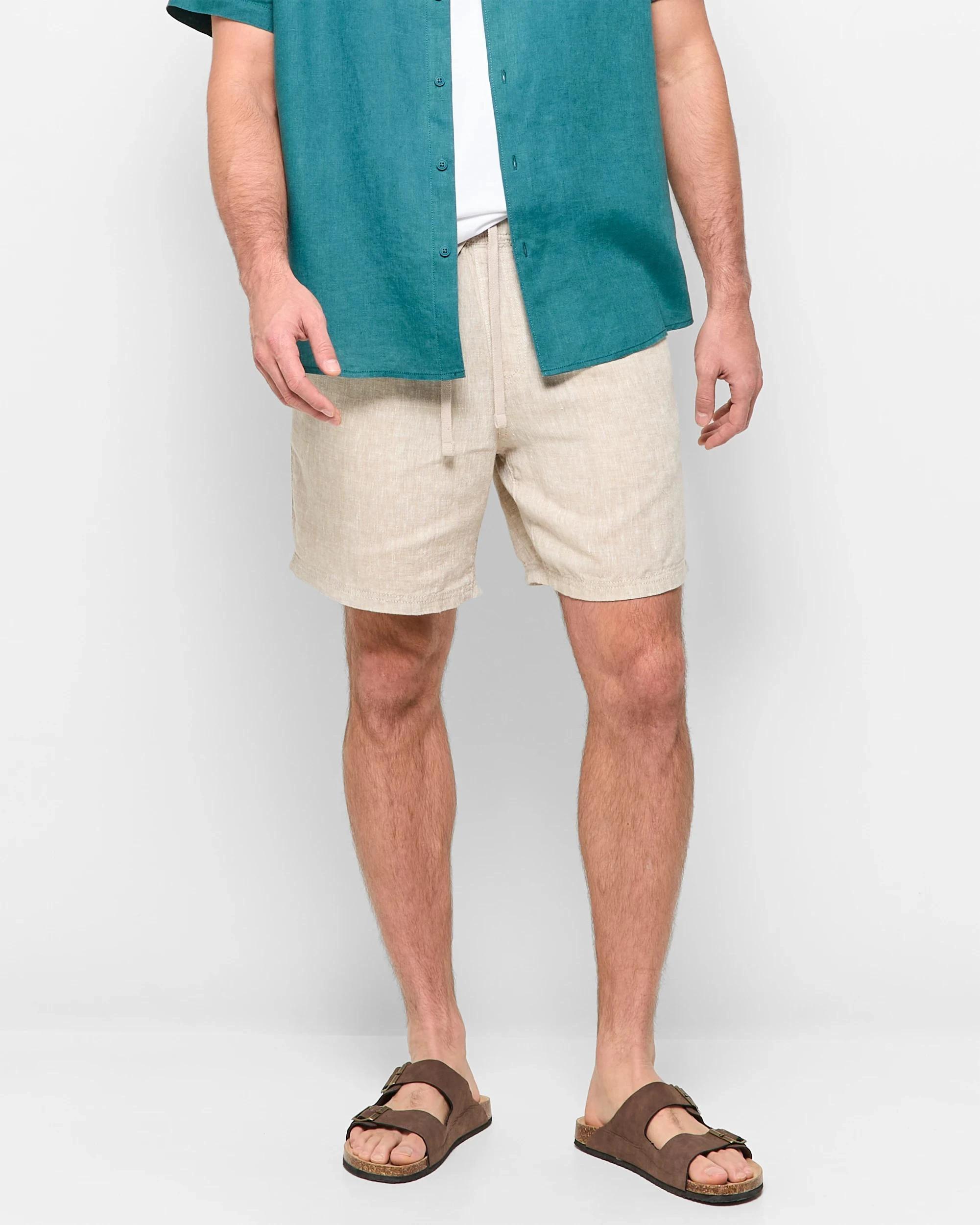 1 Target European Linen Shorts STONE, 1 of 6