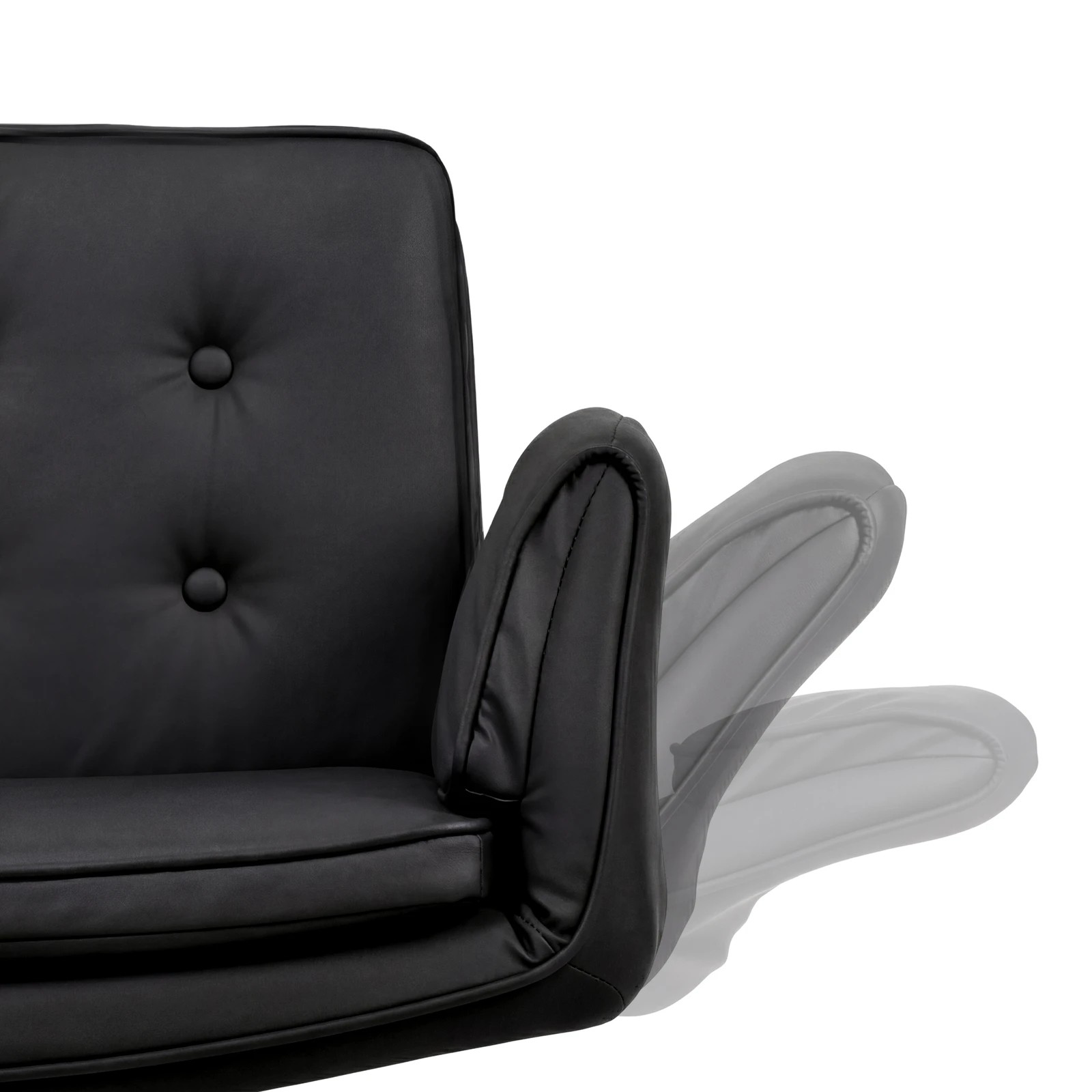 6 Advwin  Criss Cross Legged  Office Chair with Wheels & Adjustable Armrests PU Desk Chair- Black, 6 of 7