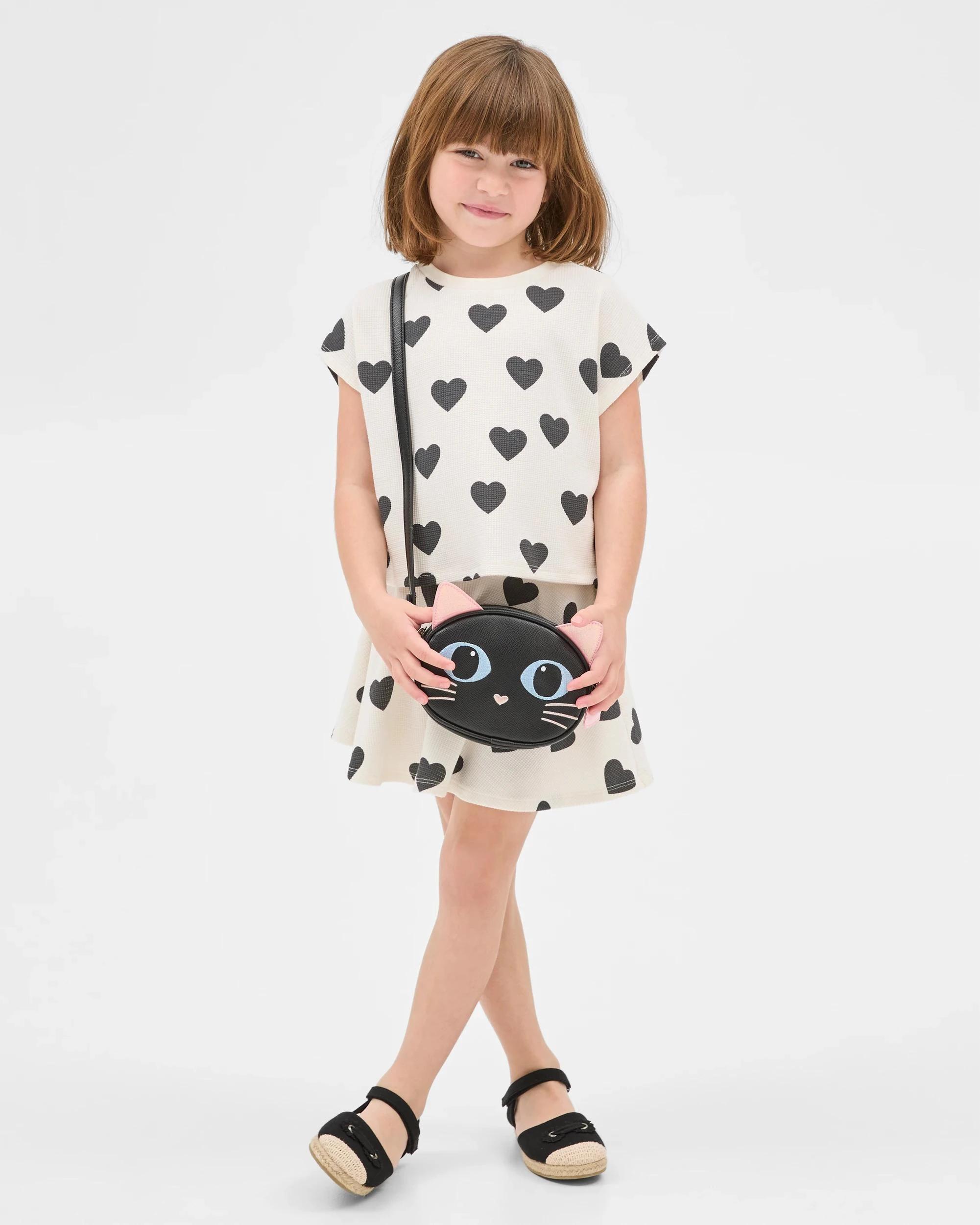1 Target Waffle T-Shirt and Skort 2 Piece Set BLACK AND WHITE, 1 of 6