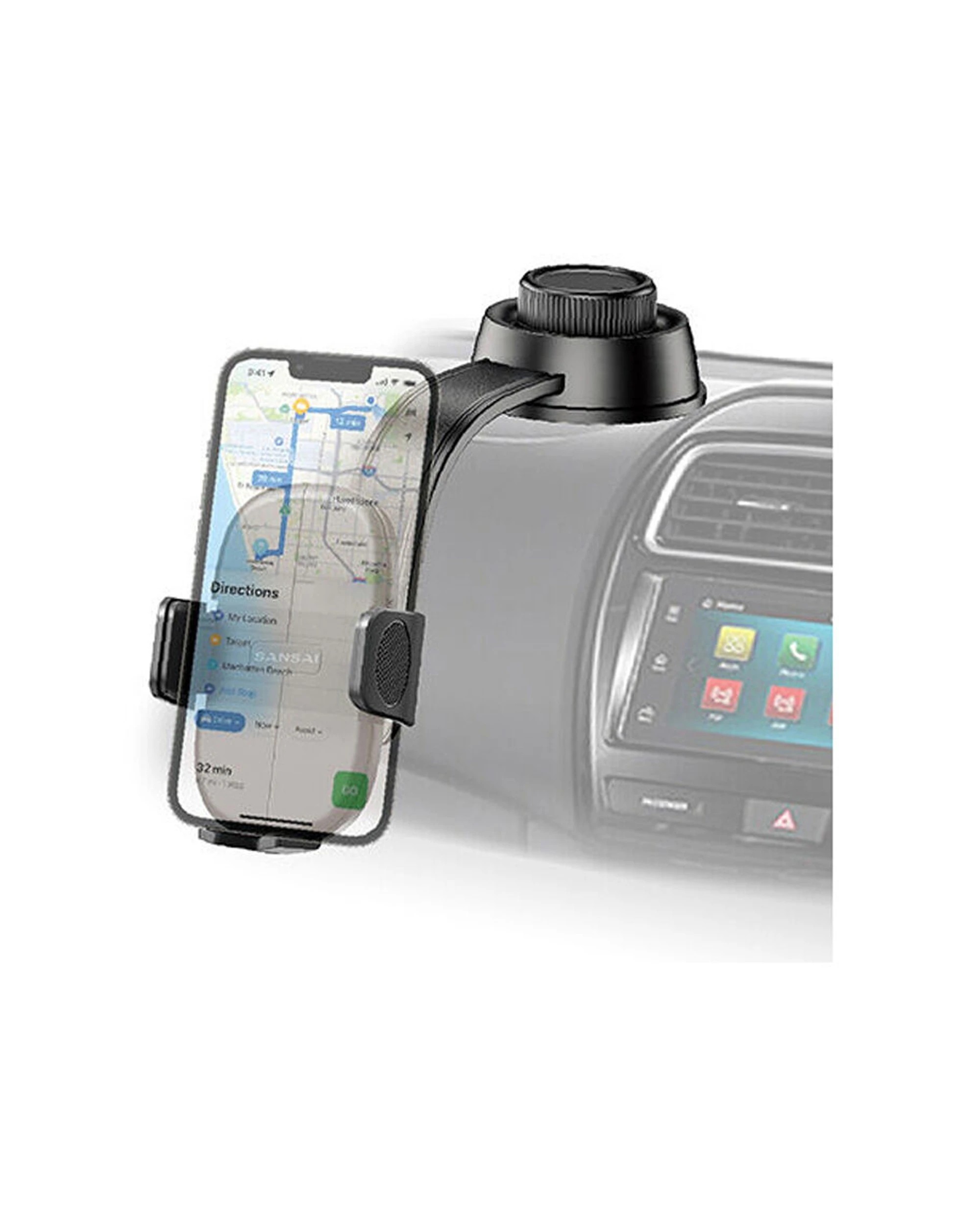 3 Sansai Universal Suction Mounted Car Phone Holder Adjustable Anti-Slip - Black, 3 of 4
