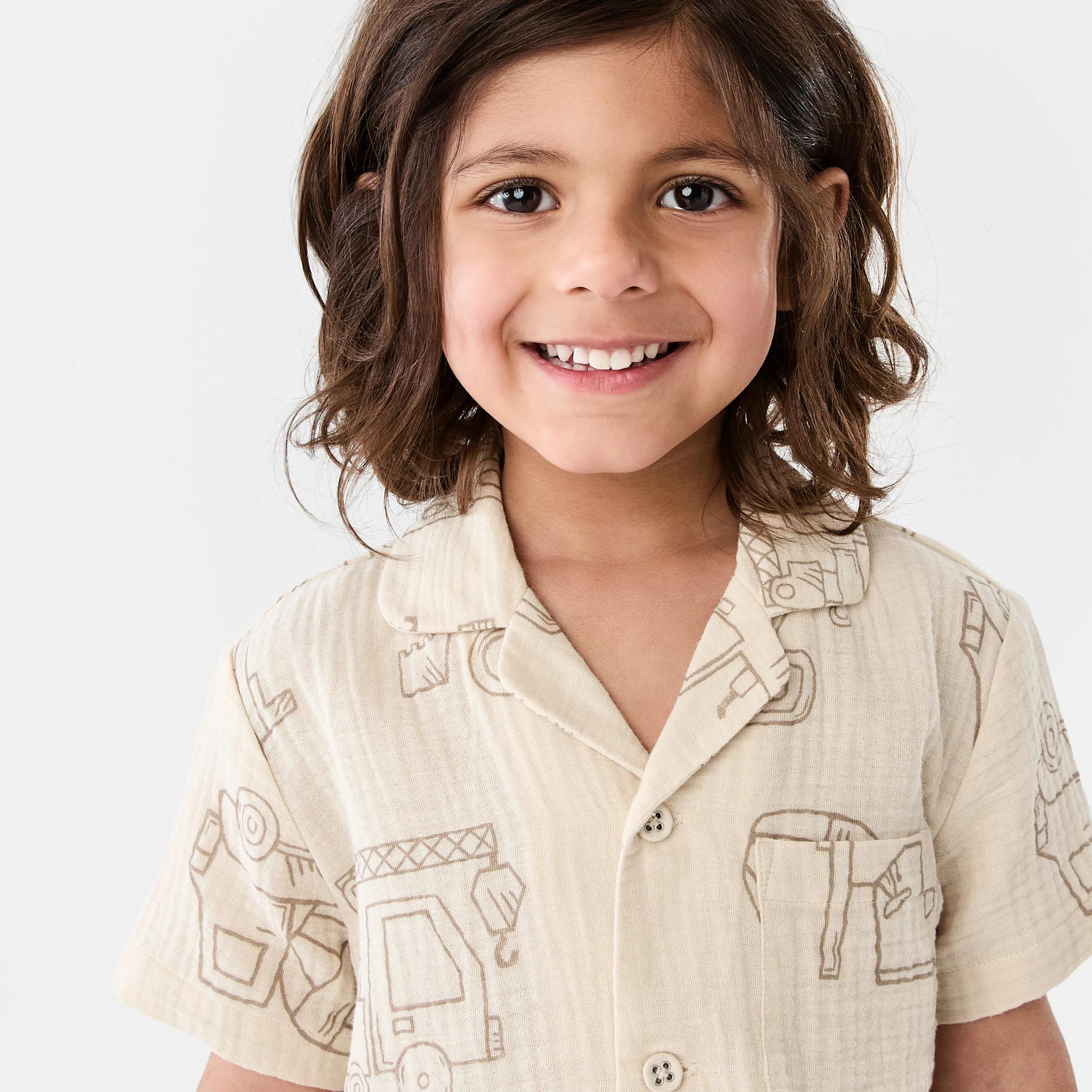3 Short Sleeve Woven Pyjama Set LINE BUILDERS BRAZILIAN SAND, 3 of 10