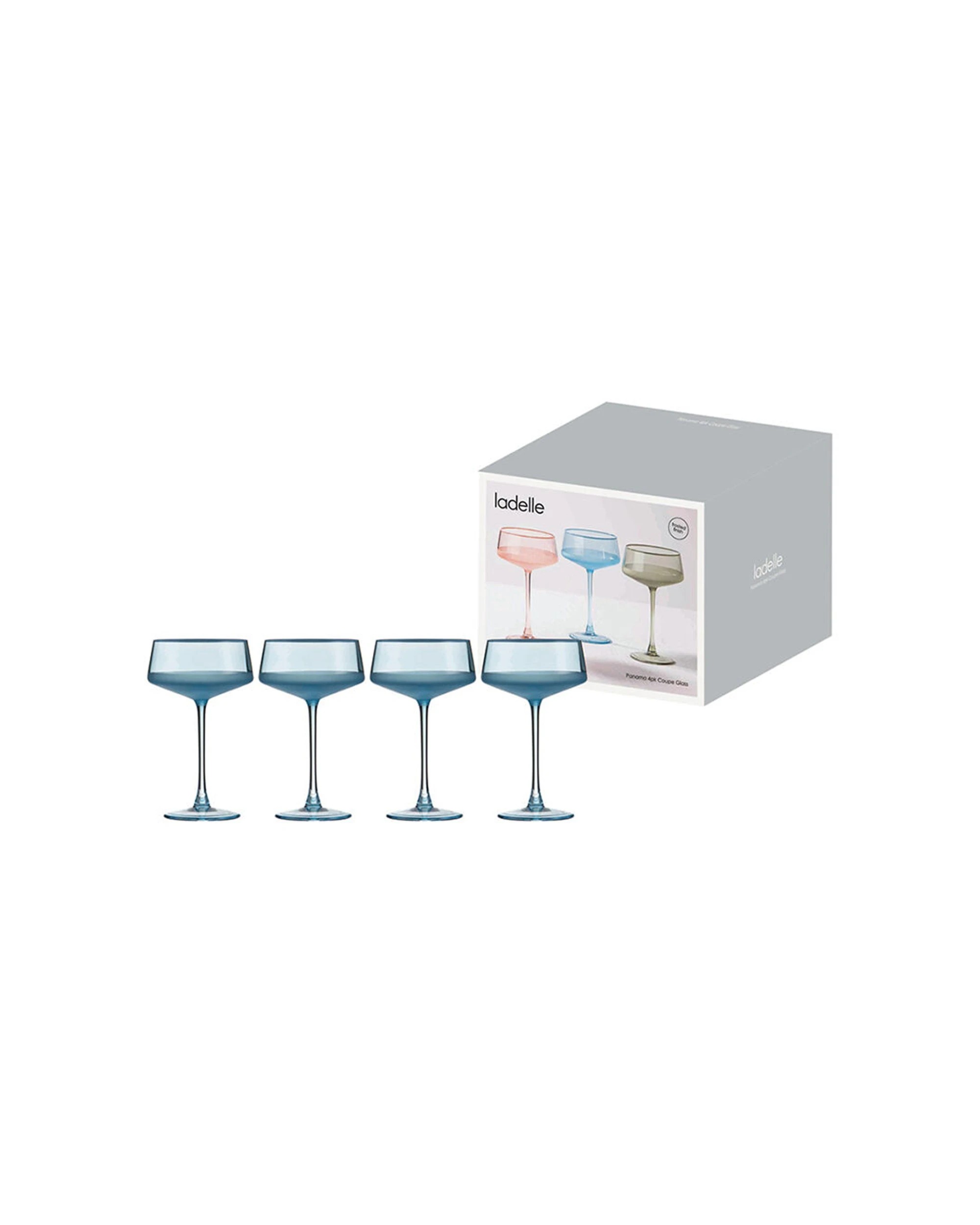 2 Ladelle 4pc Panama Cocktail Coupe Serving Glass Drinkware Barware Ocean - Blue, 2 of 2