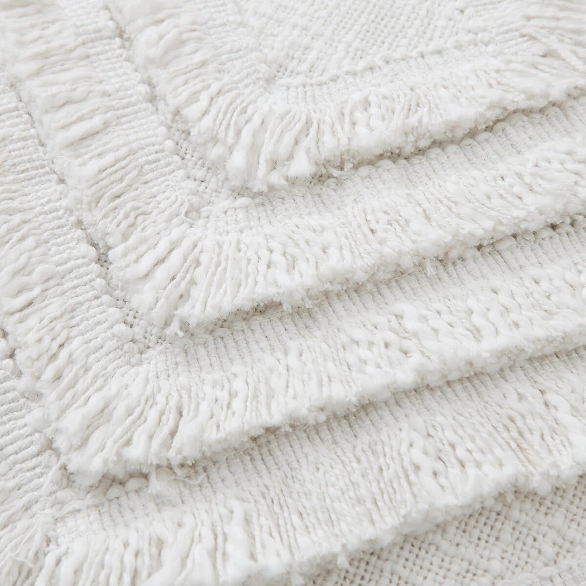 6 50cm Diamond Cotton Cushion Cover - White, 6 of 9