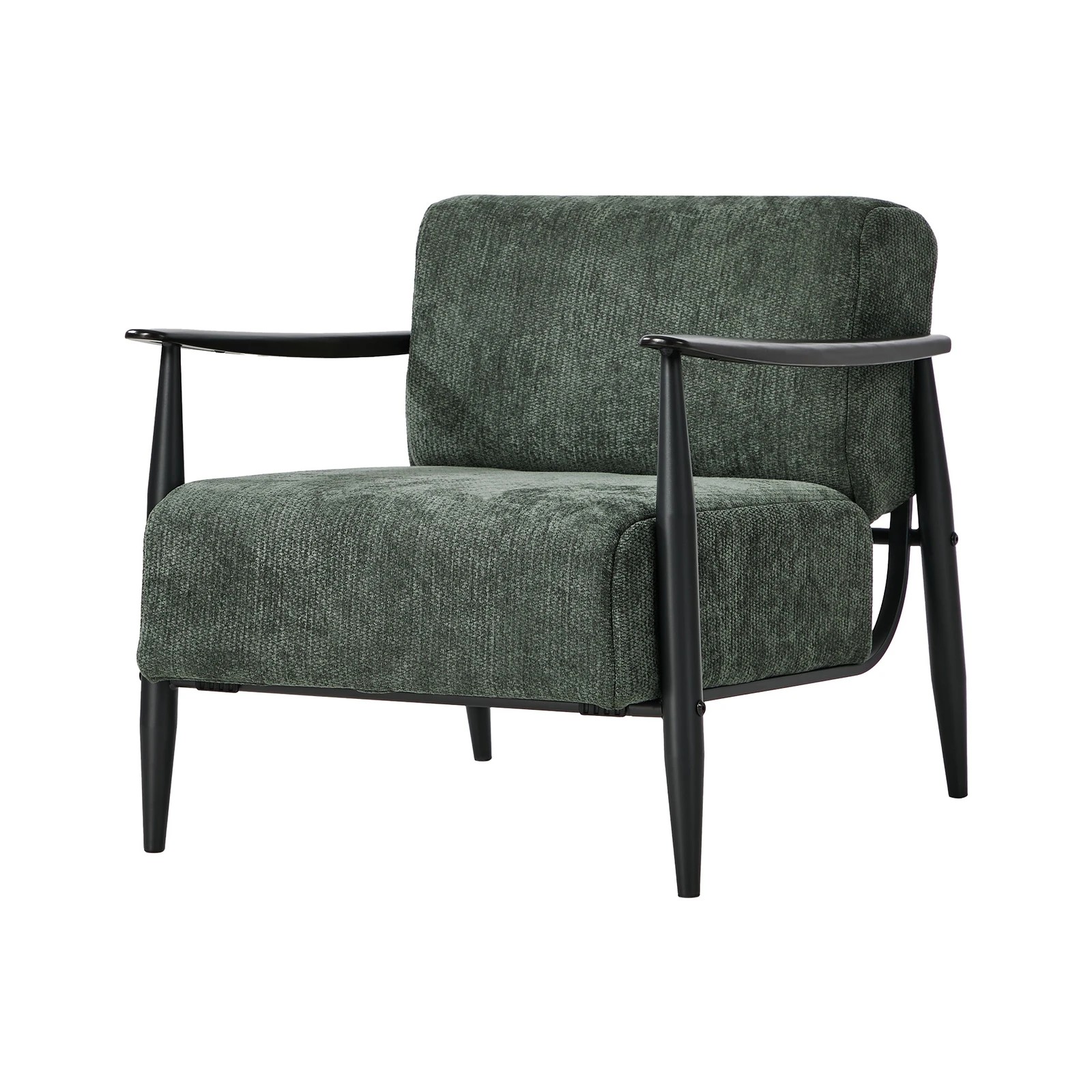 8 Oikiture Wooden Armchair Lounge Sofa Chair Fabric Accent Armchairs - Green, 8 of 10