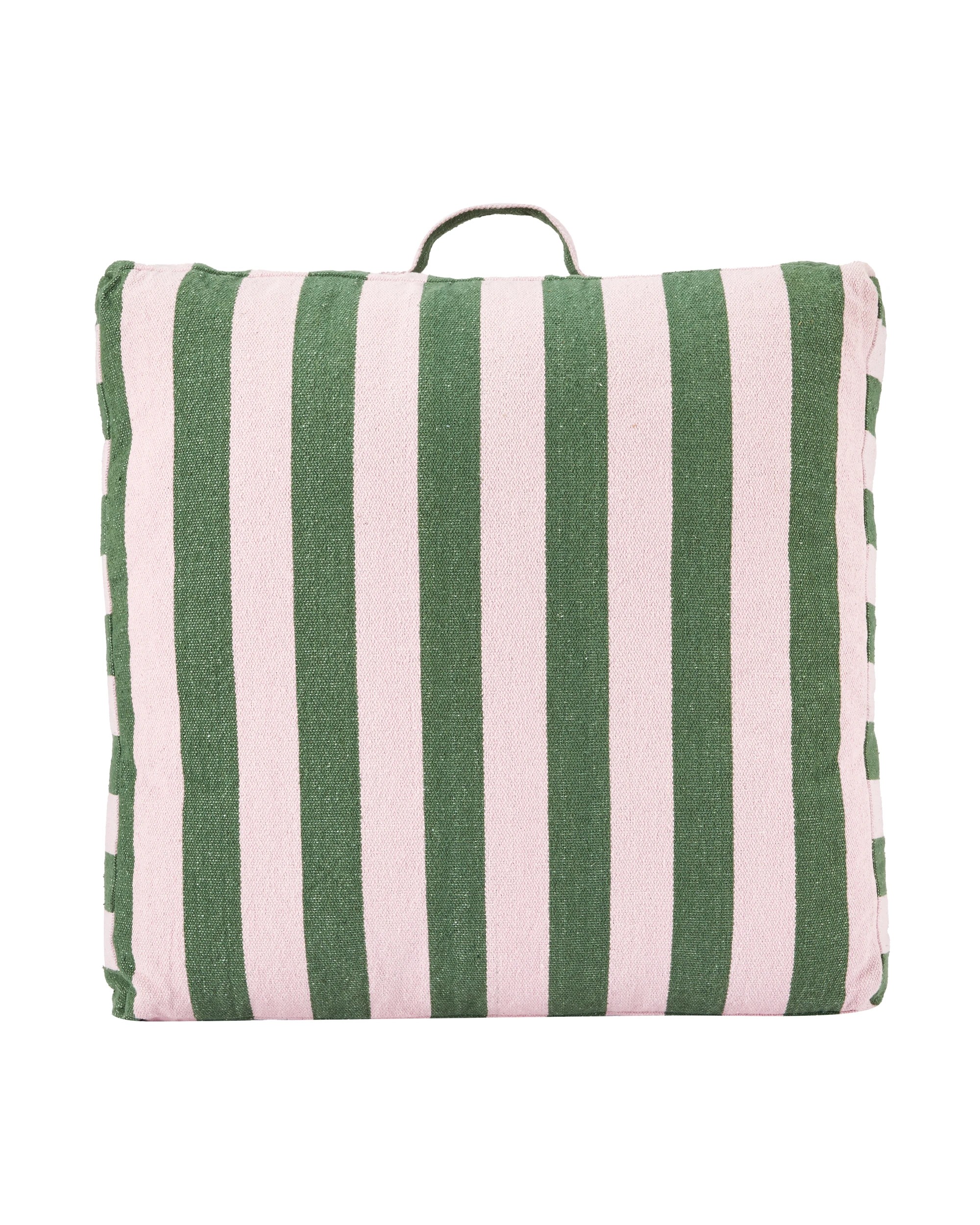 2 60cm Stripe Floor Cushion - Pesto and Pink, 2 of 6
