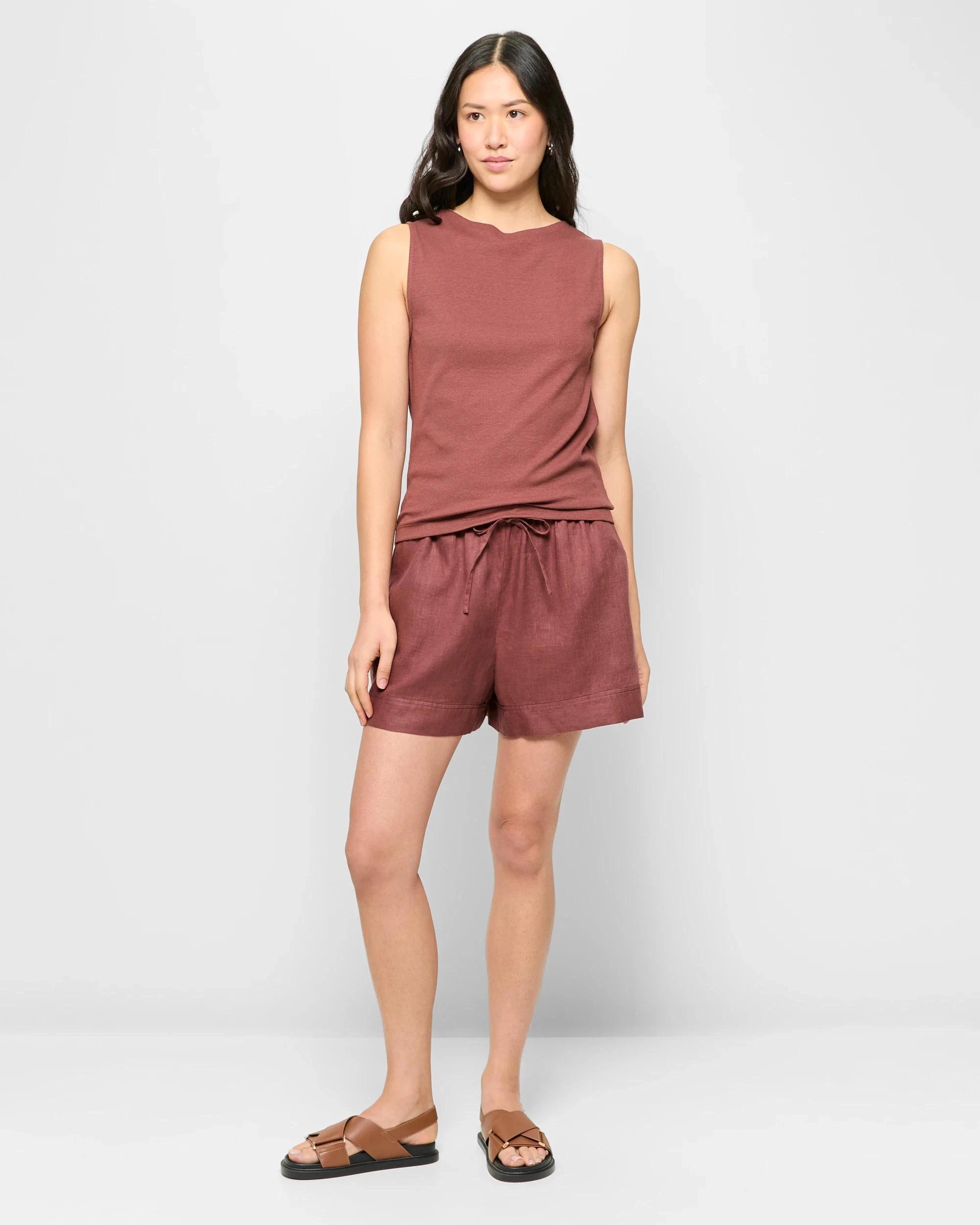 2 Target Soft Touch Boat Neck Rib Tank Top CAROB, 2 of 5