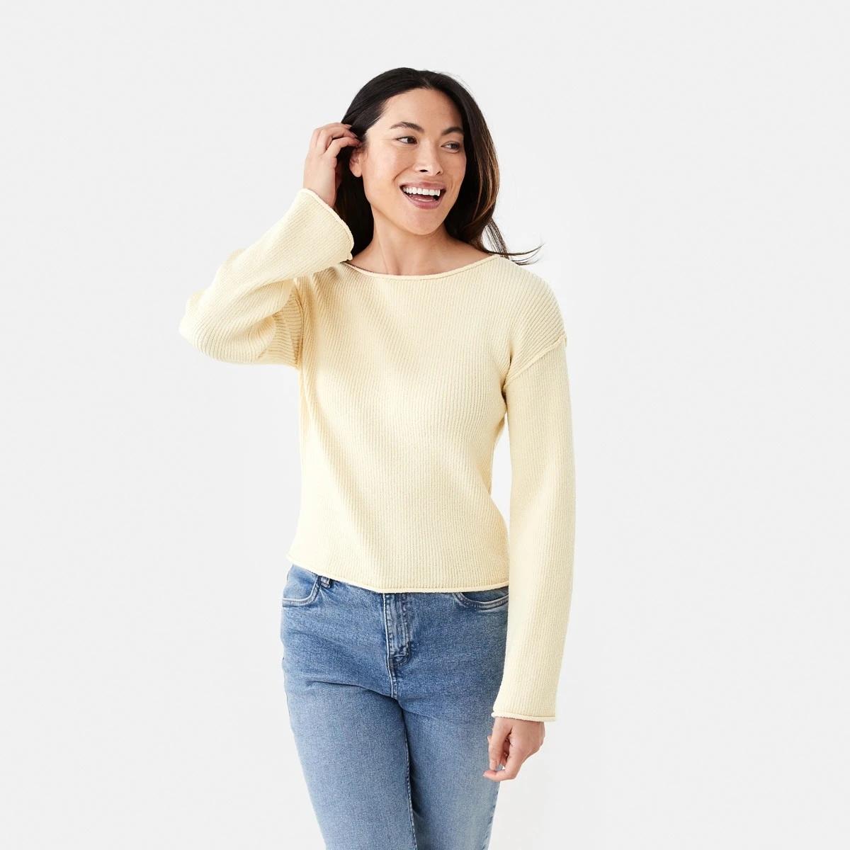 1 Textured Boat Neck Jumper FLAN, 1 of 5