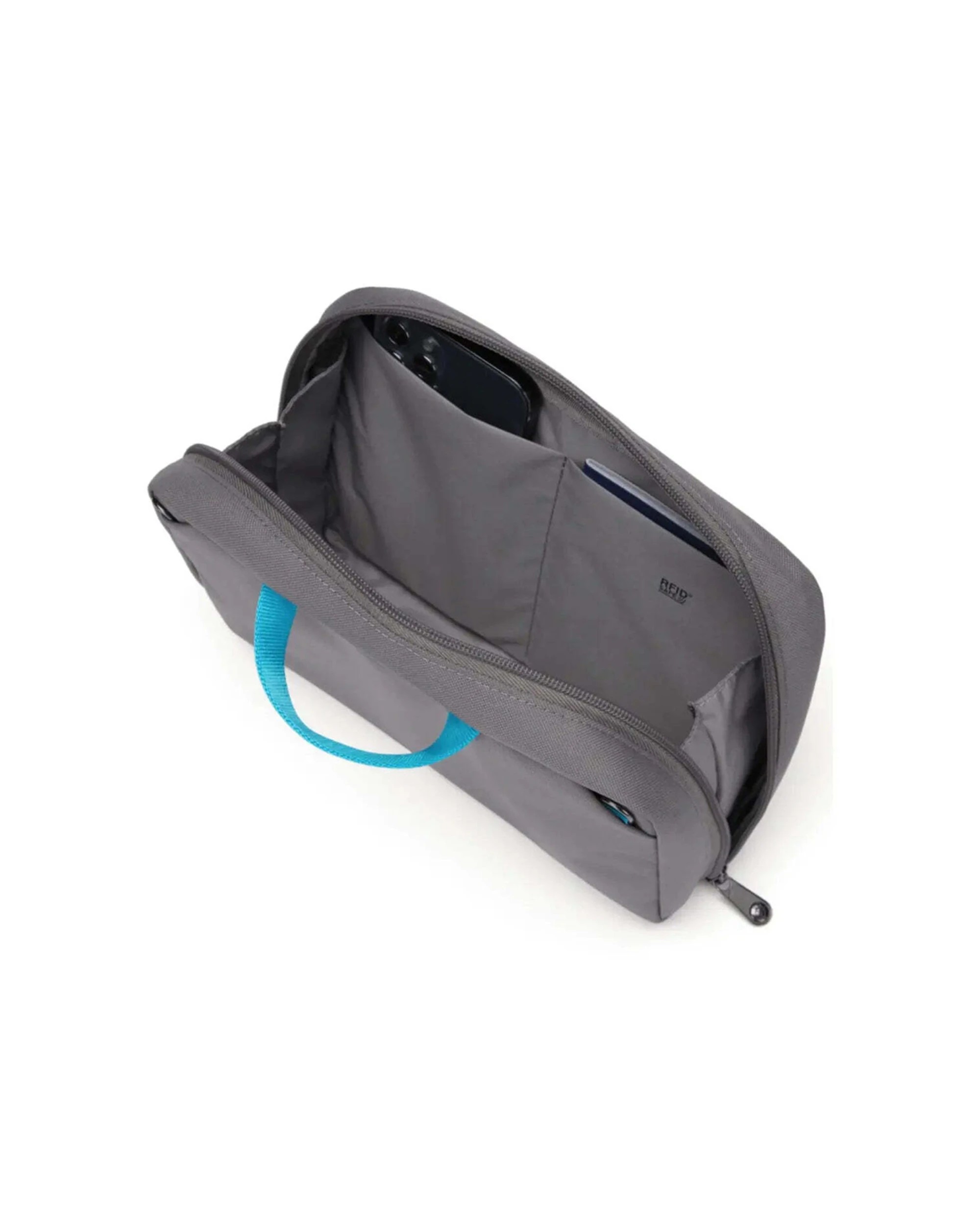 2 Pacsafe RFIDsafe Gear Pouch RFID Blocking Travel Organiser Accessory Stone - Grey, 2 of 8