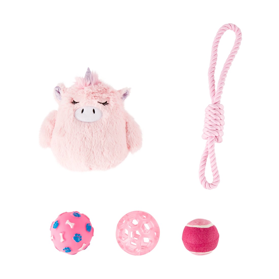 1 5 Pack Pet Toy Pink Unicorn, 1 of 6