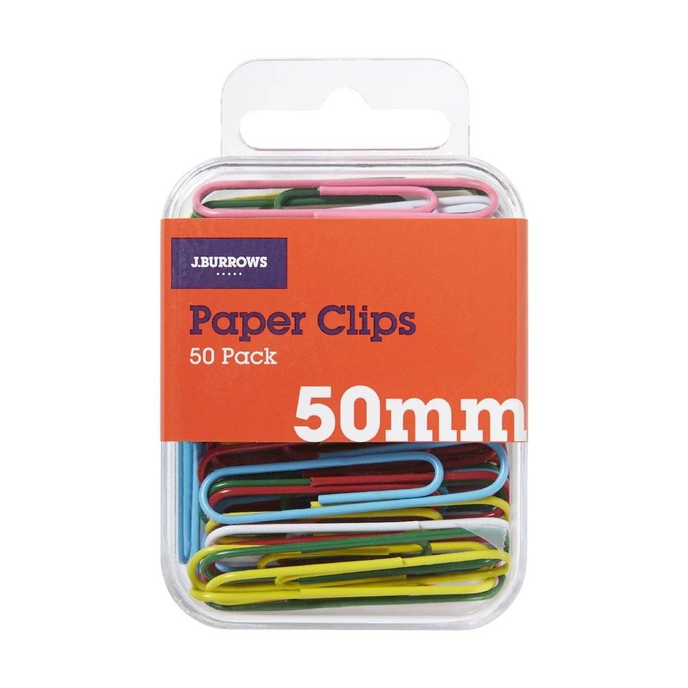 3 J.Burrows 50mm Paper Clips Assorted 50 Pack, 3 of 3