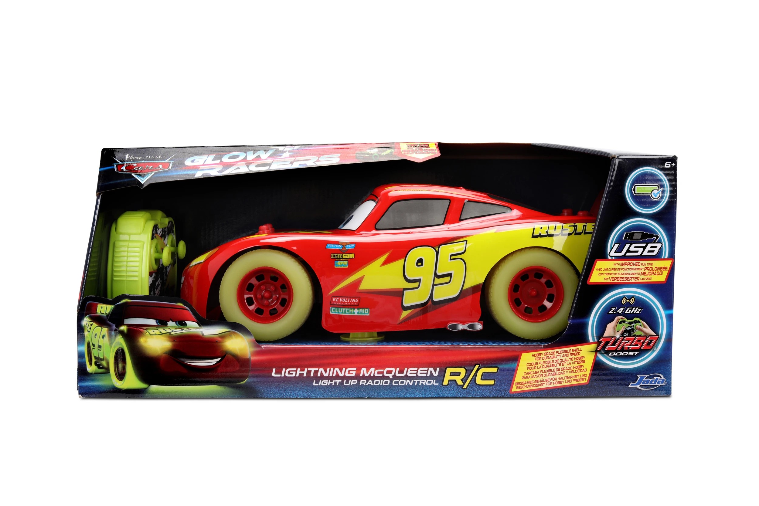 1 Disney Pixar Cars Glow Racers 1:14 Lightning - Red, 1 of 3