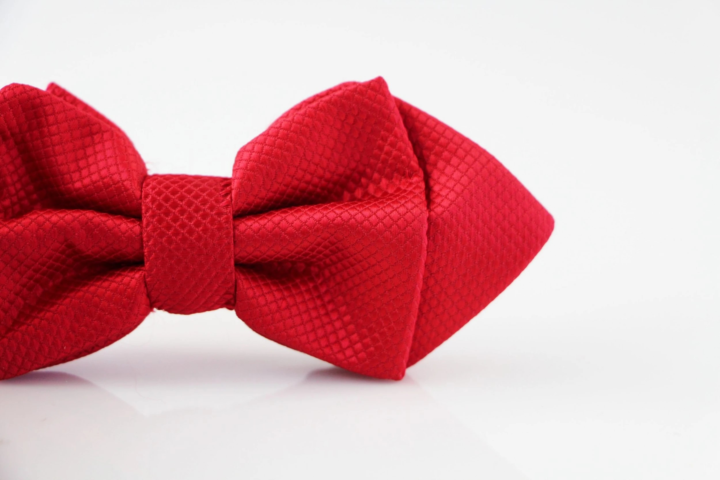 3 Zasel Mens Red Diamond Shaped Checkered Bow Tie - Red, 3 of 4