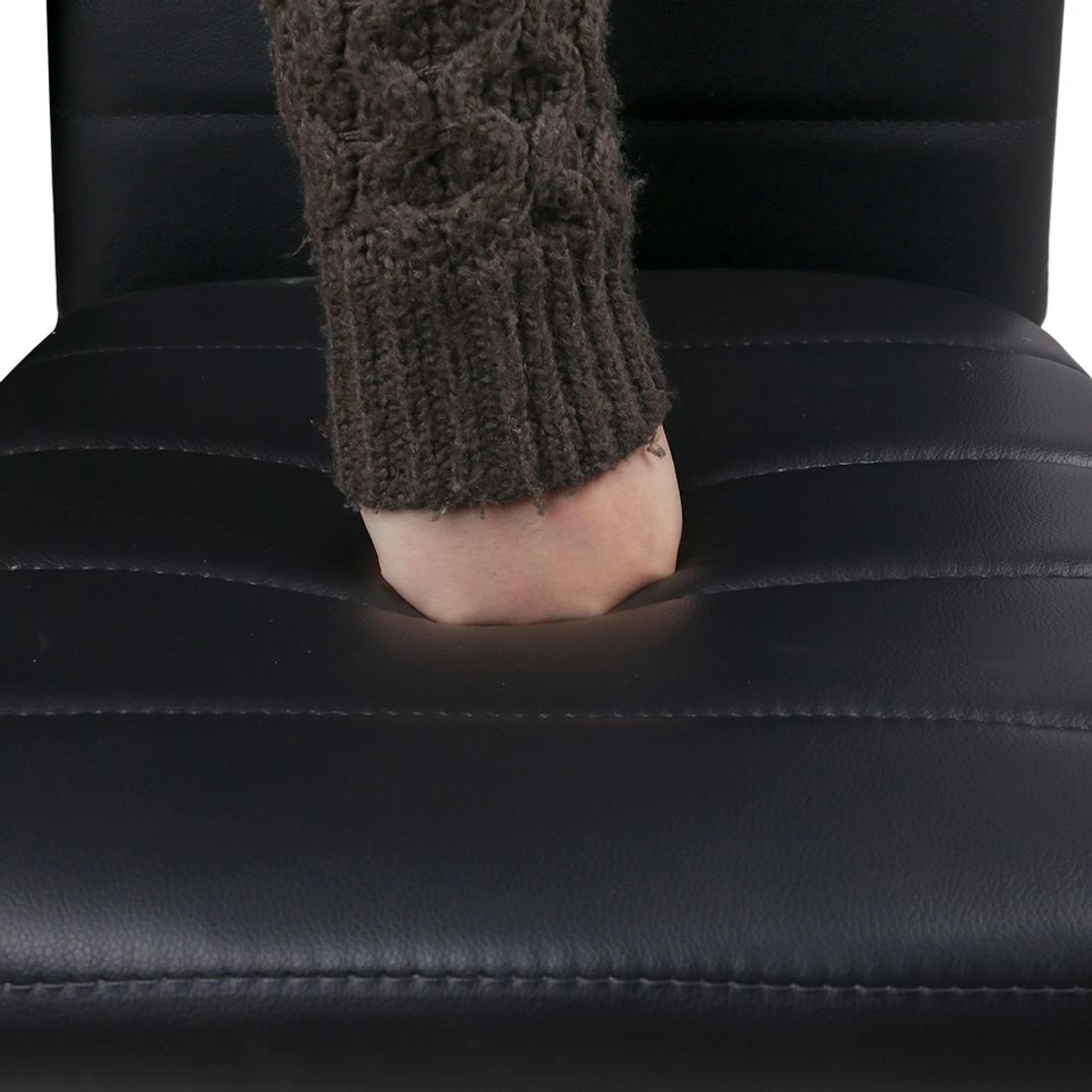 8 Artiss Dining Chairs Set of 4 Leather Channel Tufted Black - Black, 8 of 8