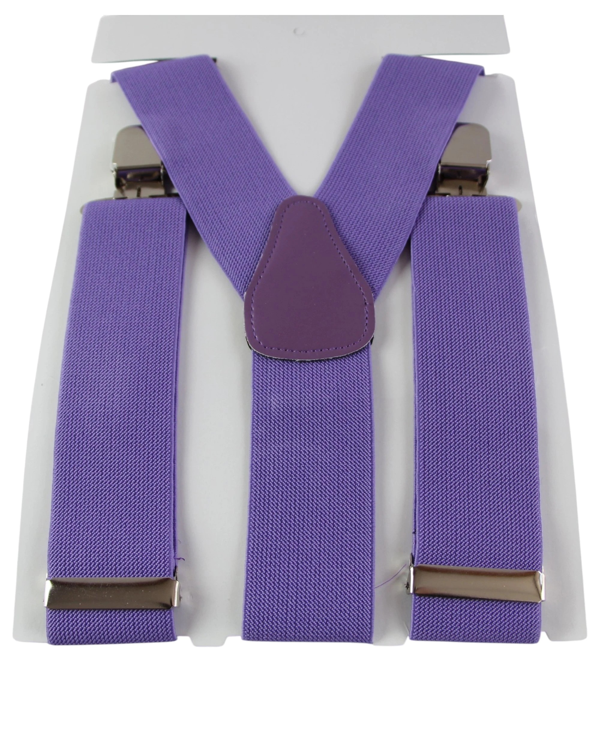 1 Zasel Mens Extra Wide Heavy Duty Adjustable 120cm Violet Suspenders - Purple, 1 of 4